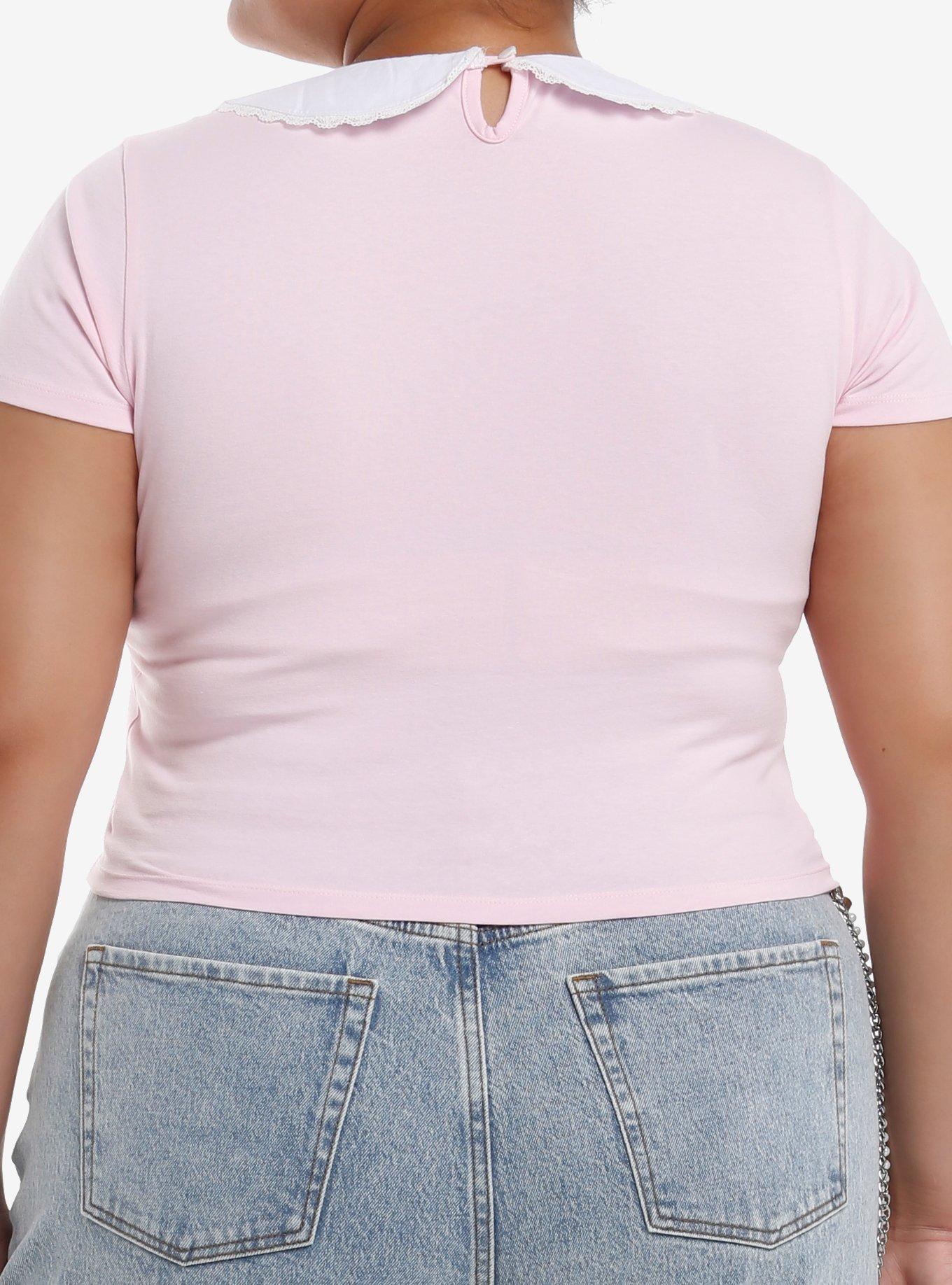 Sweet Society Kawaii Kitten Peter Pan Collar Girls Crop Top Plus Size, , alternate