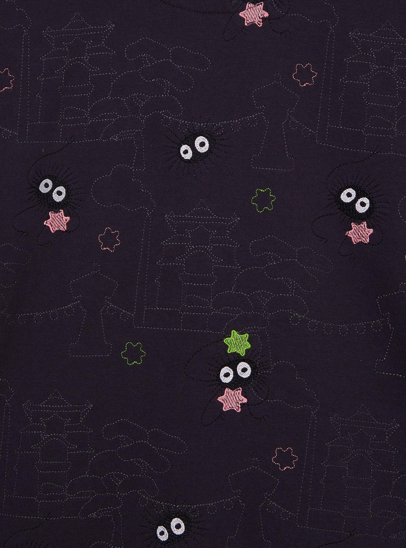 Her Universe Studio Ghibli® Spirited Away No-Face Embroidered Allover Print Crewneck — BoxLunch Exclusive, COAL, alternate