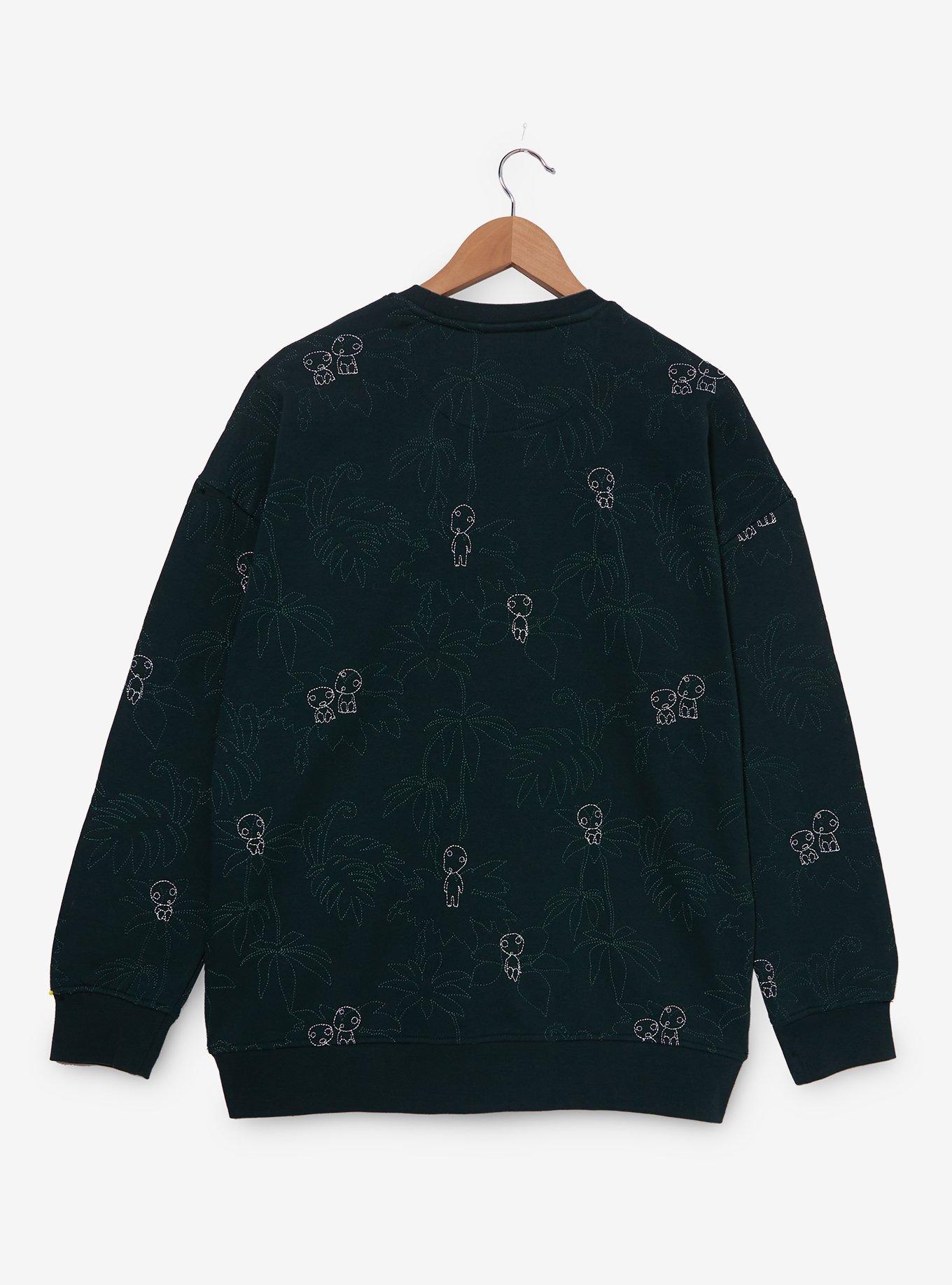 Her Universe Studio Ghibli&reg; Princess Mononoke San's Mask Embroidered Crewneck - BoxLunch Exclusive, DARK GREEN, alternate