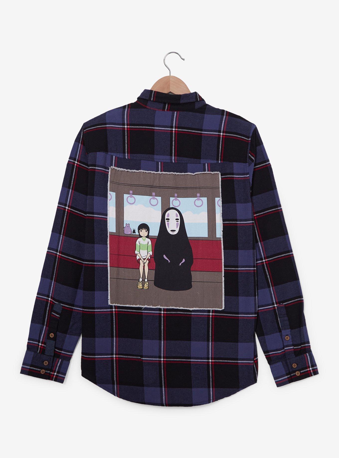 Our Universe Studio Ghibli Spirited Away No-Face & Chihiro Train Flannel — BoxLunch Exclusive, PLAID, alternate