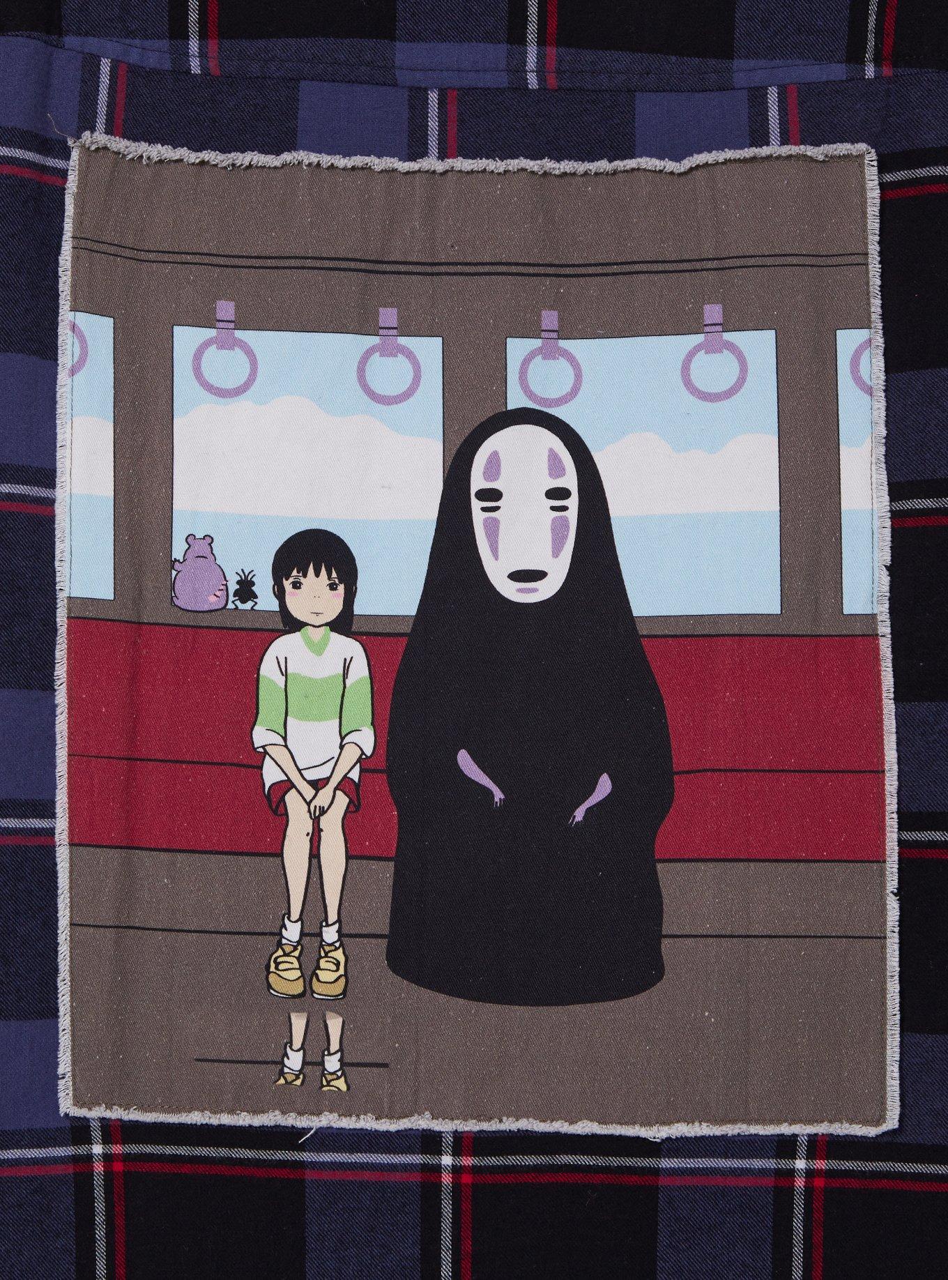 Our Universe Studio Ghibli Spirited Away No-Face & Chihiro Train Flannel — BoxLunch Exclusive, PLAID, alternate