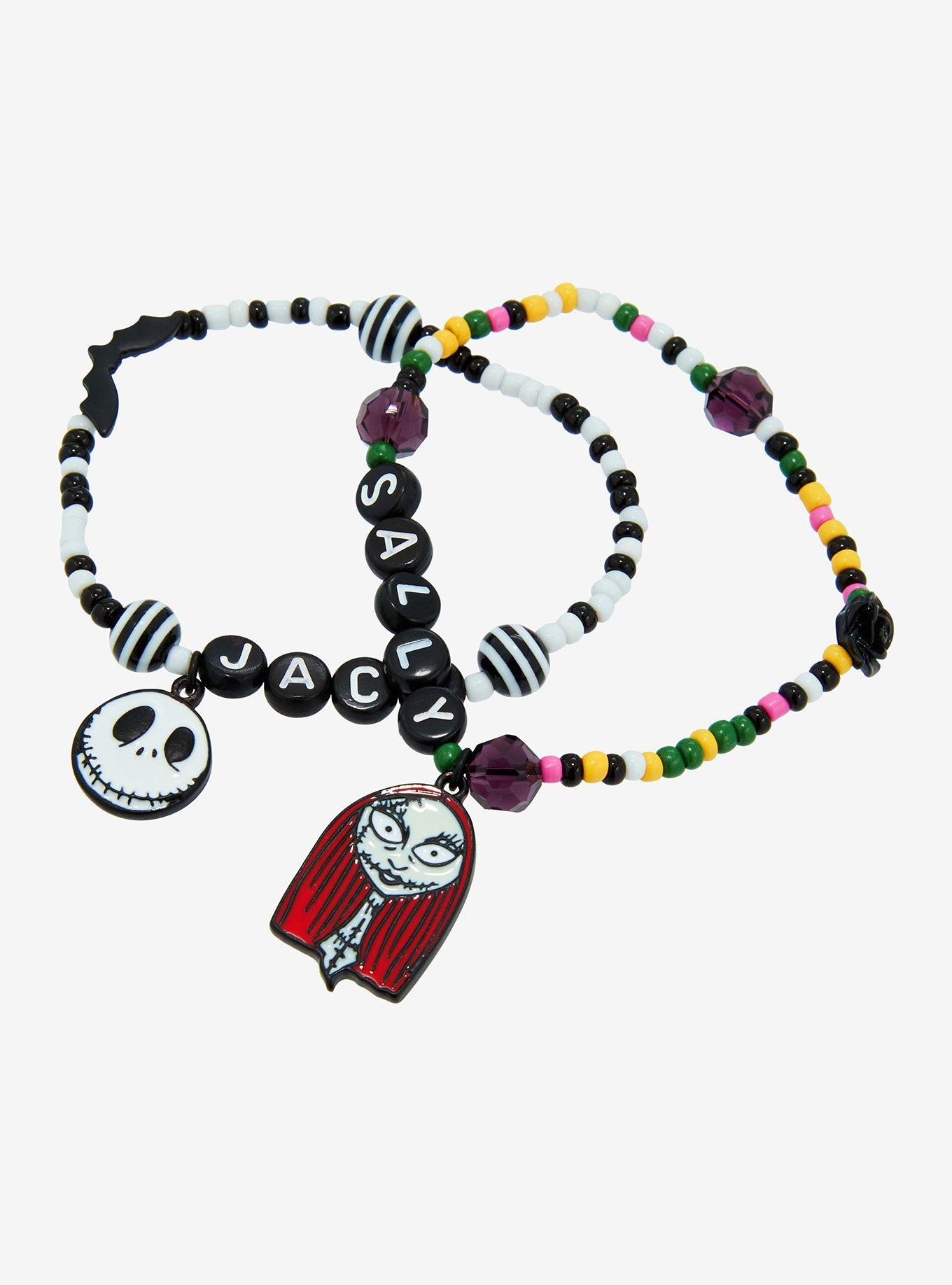 The Nightmare Before Christmas Jack & Sally Best Friend Bead Bracelet Set, , hi-res