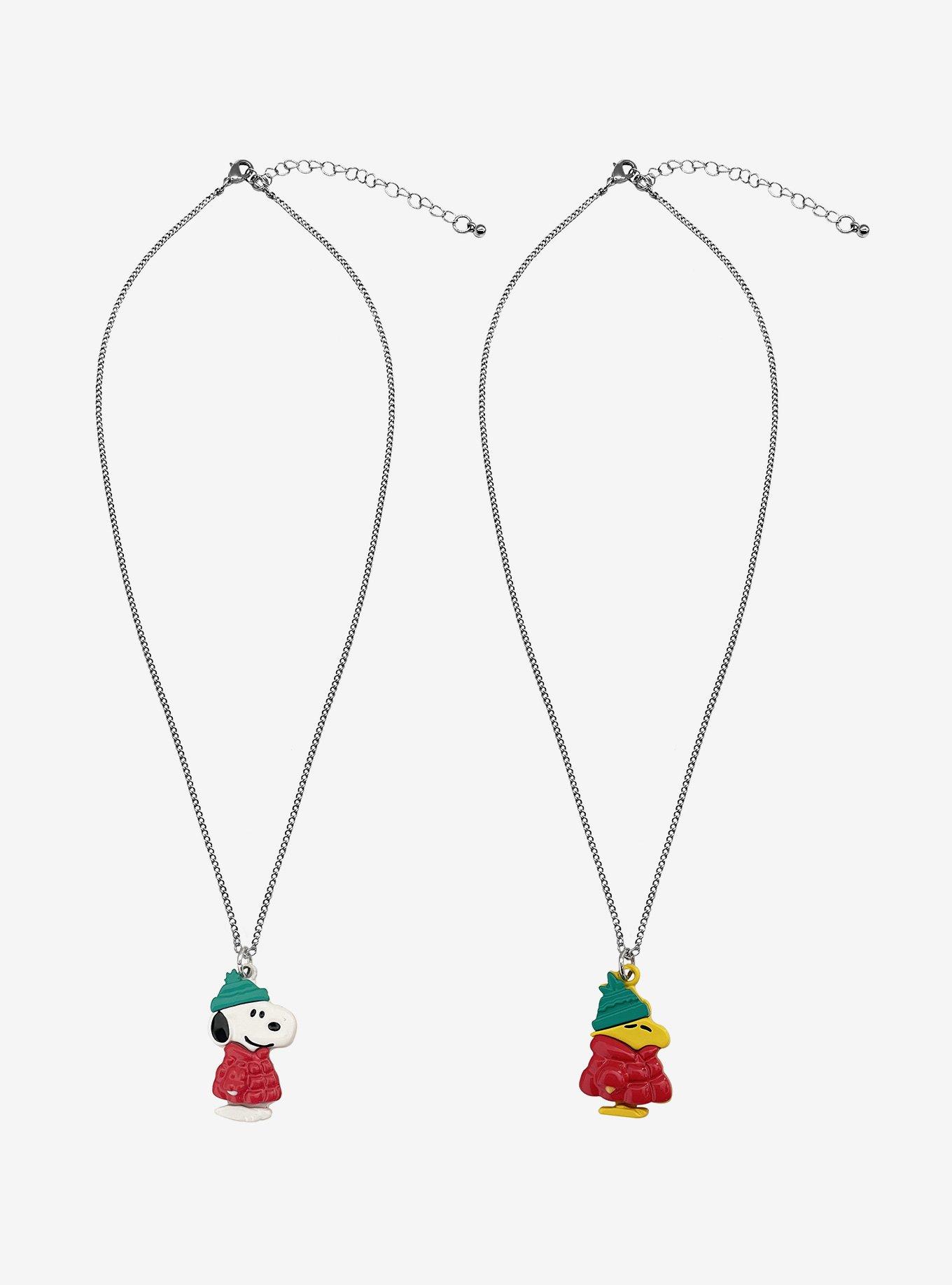 Peanuts Snoopy & Woodstock Puffer Jacket Best Friend Necklace Set, , alternate