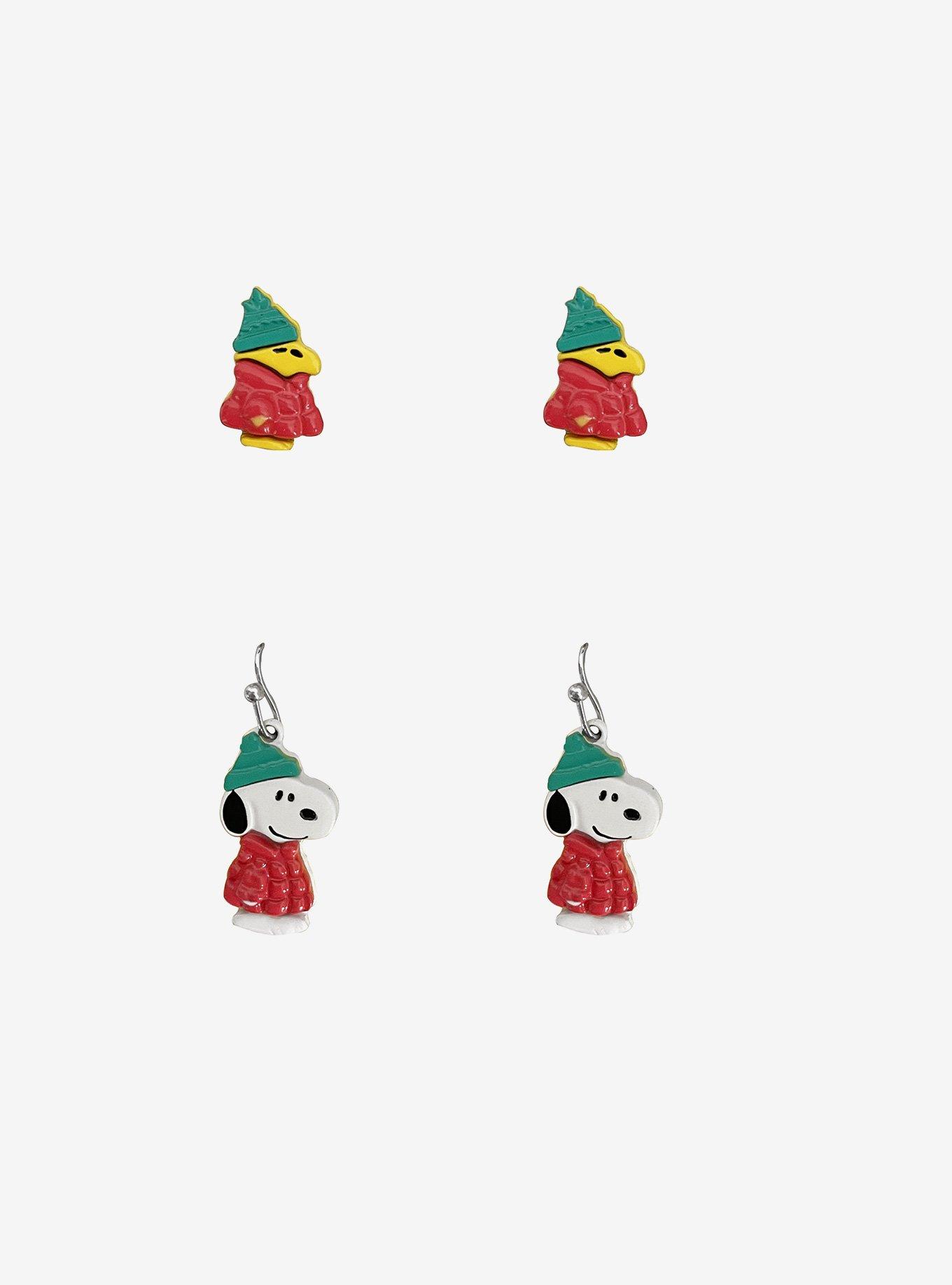 Peanuts Snoopy & Woodstock Puffer Jacket Earring Set, , hi-res