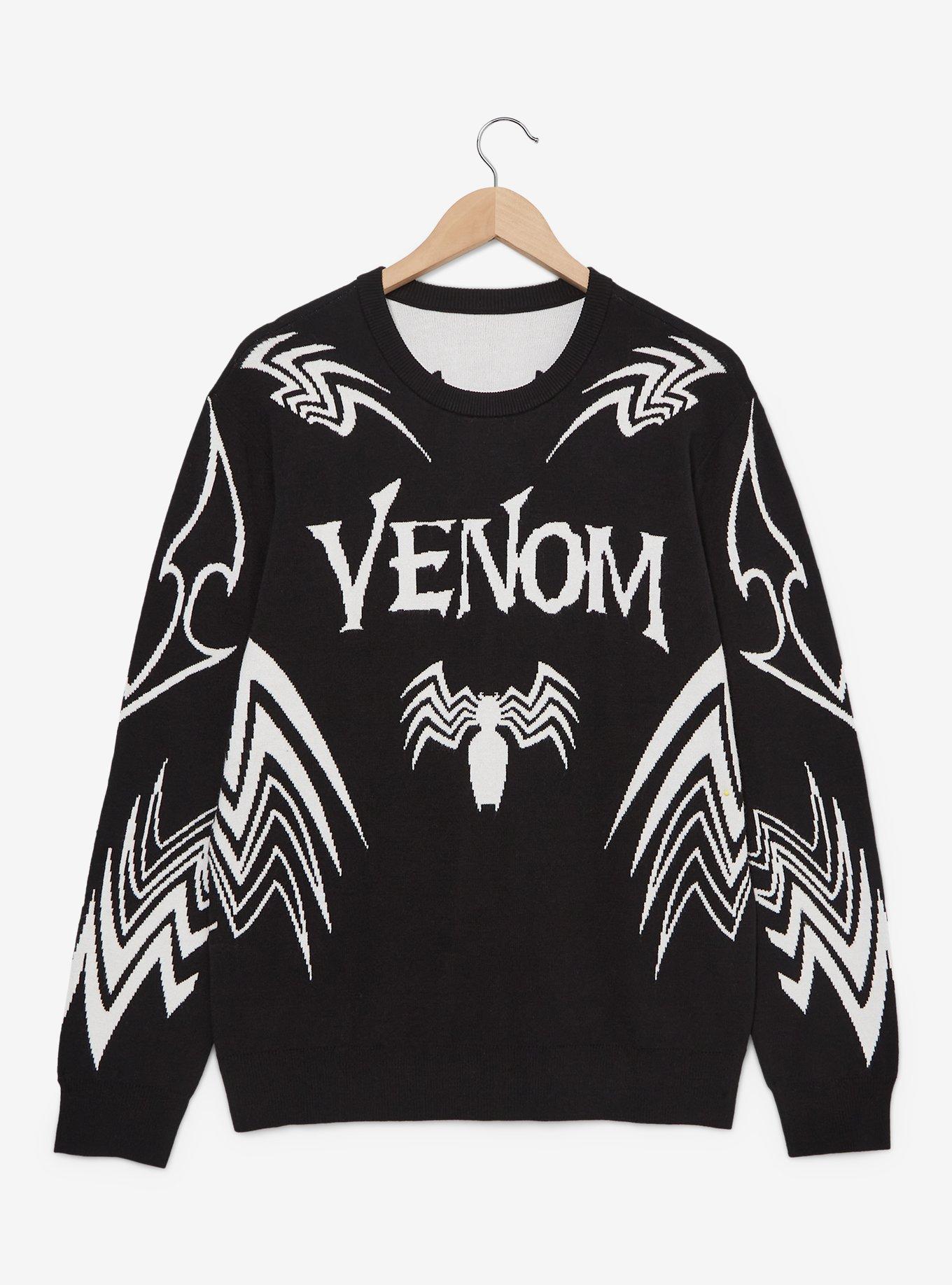 Marvel Venom Patterned Sweater - BoxLunch Exclusive, BLACK, alternate