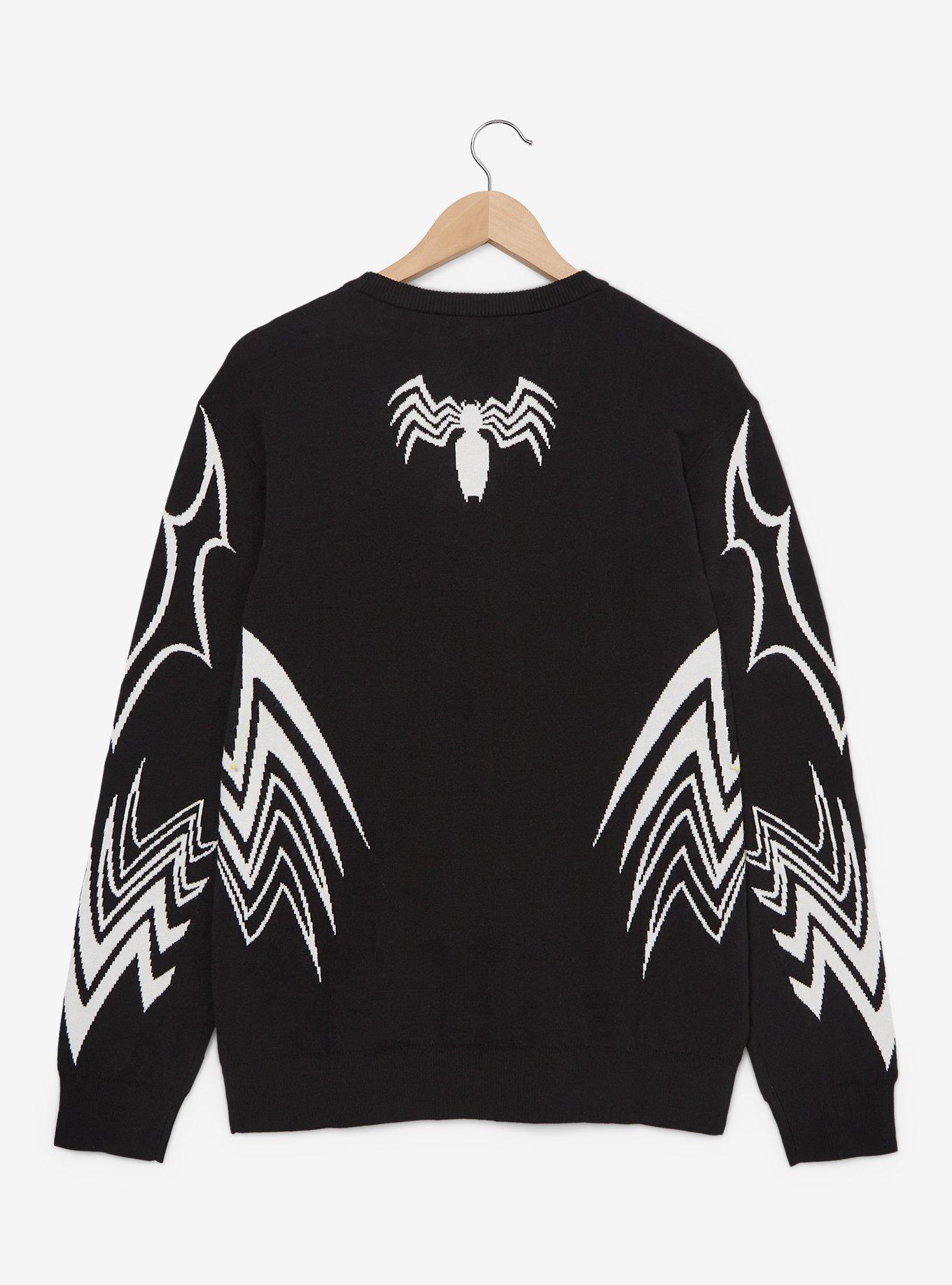 Marvel Venom Patterned Sweater - BoxLunch Exclusive, BLACK, alternate