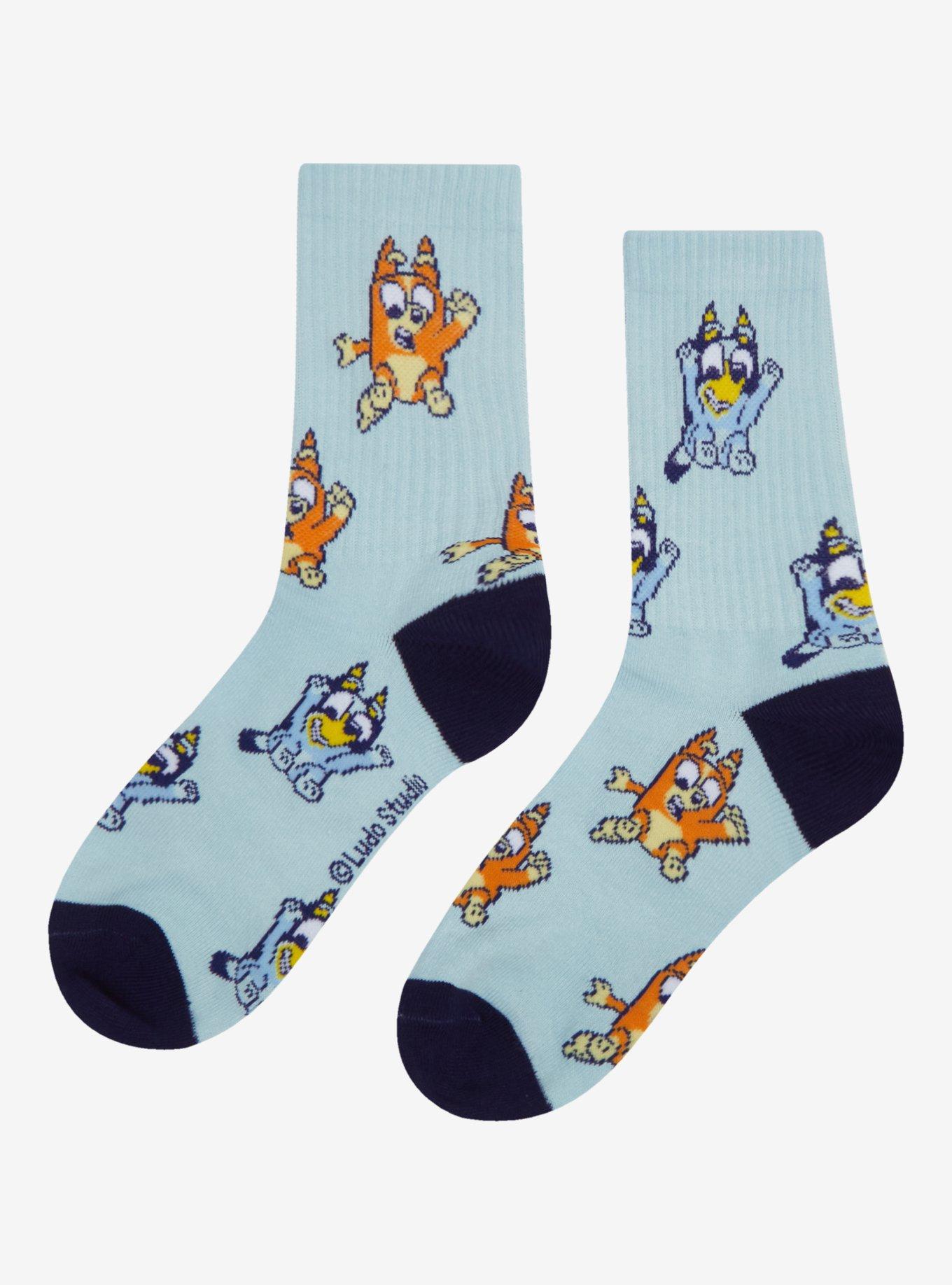 Bluey Bingo & Bluey Allover Print Crew Socks