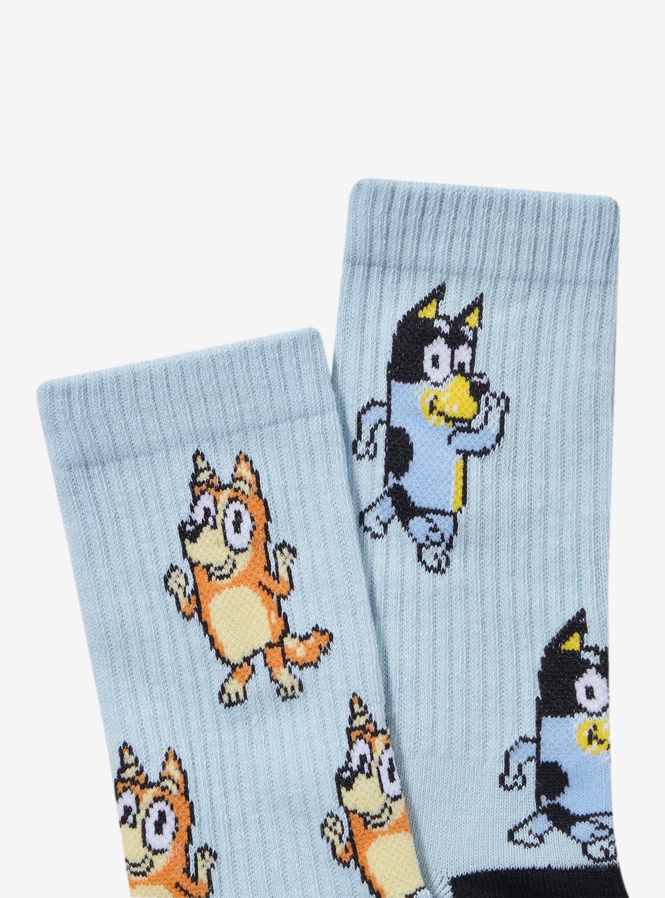 Bluey Bandit & Chilli Allover Print Crew Socks - BoxLunch Exclusive, , hi-res