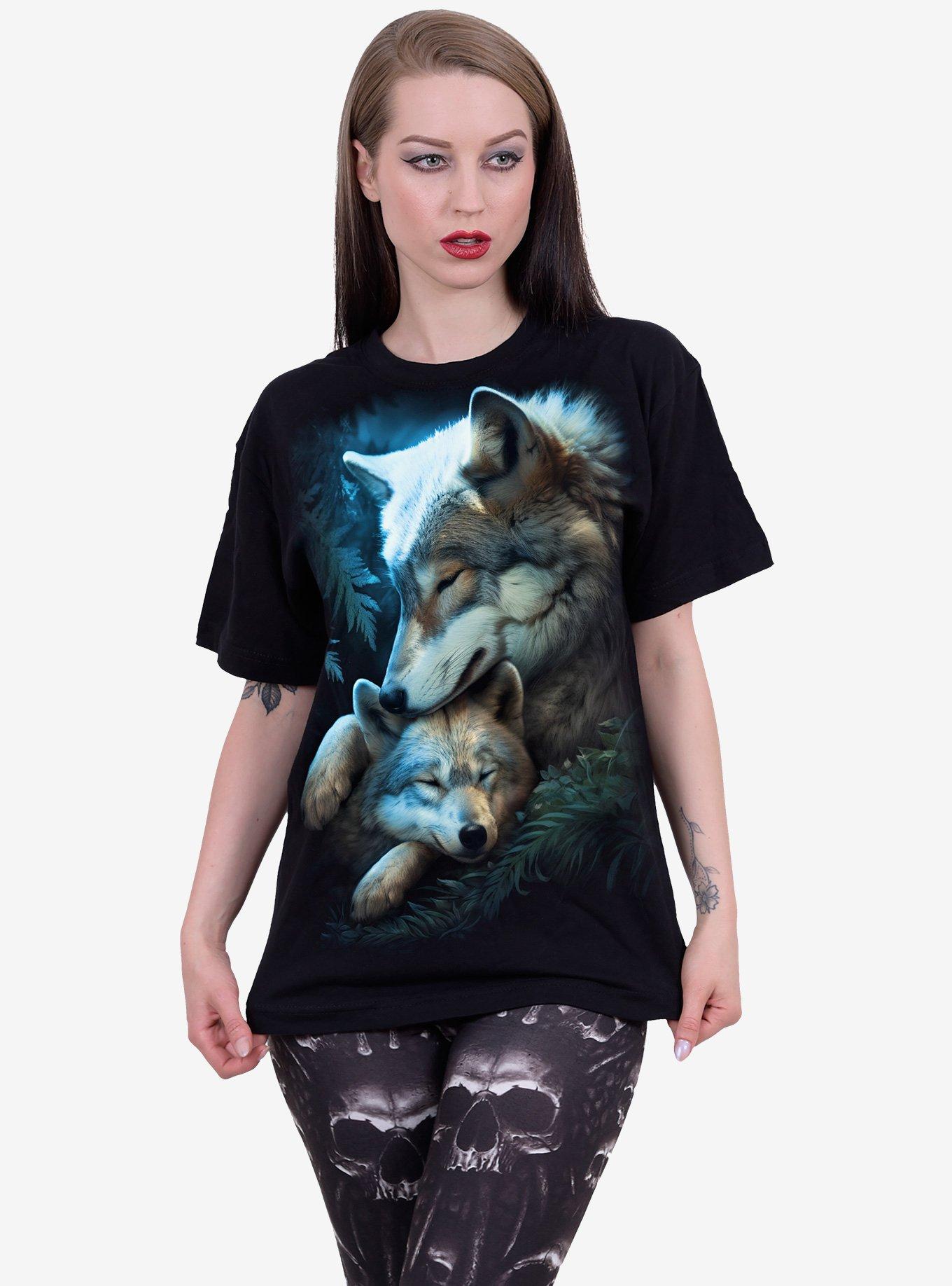 Mother's Love Wolf Front Print T-Shirt, , hi-res