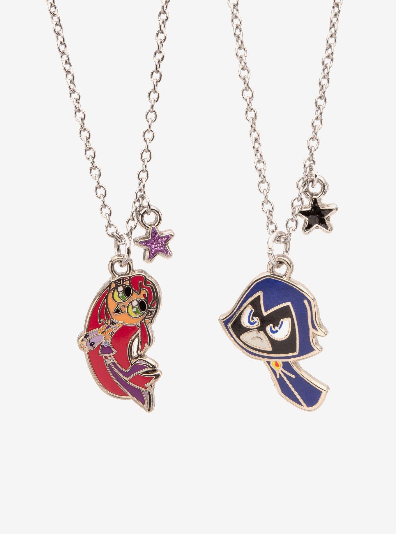 Teen Titans Go! Starfire & Raven Best Friend Necklace Set, , hi-res