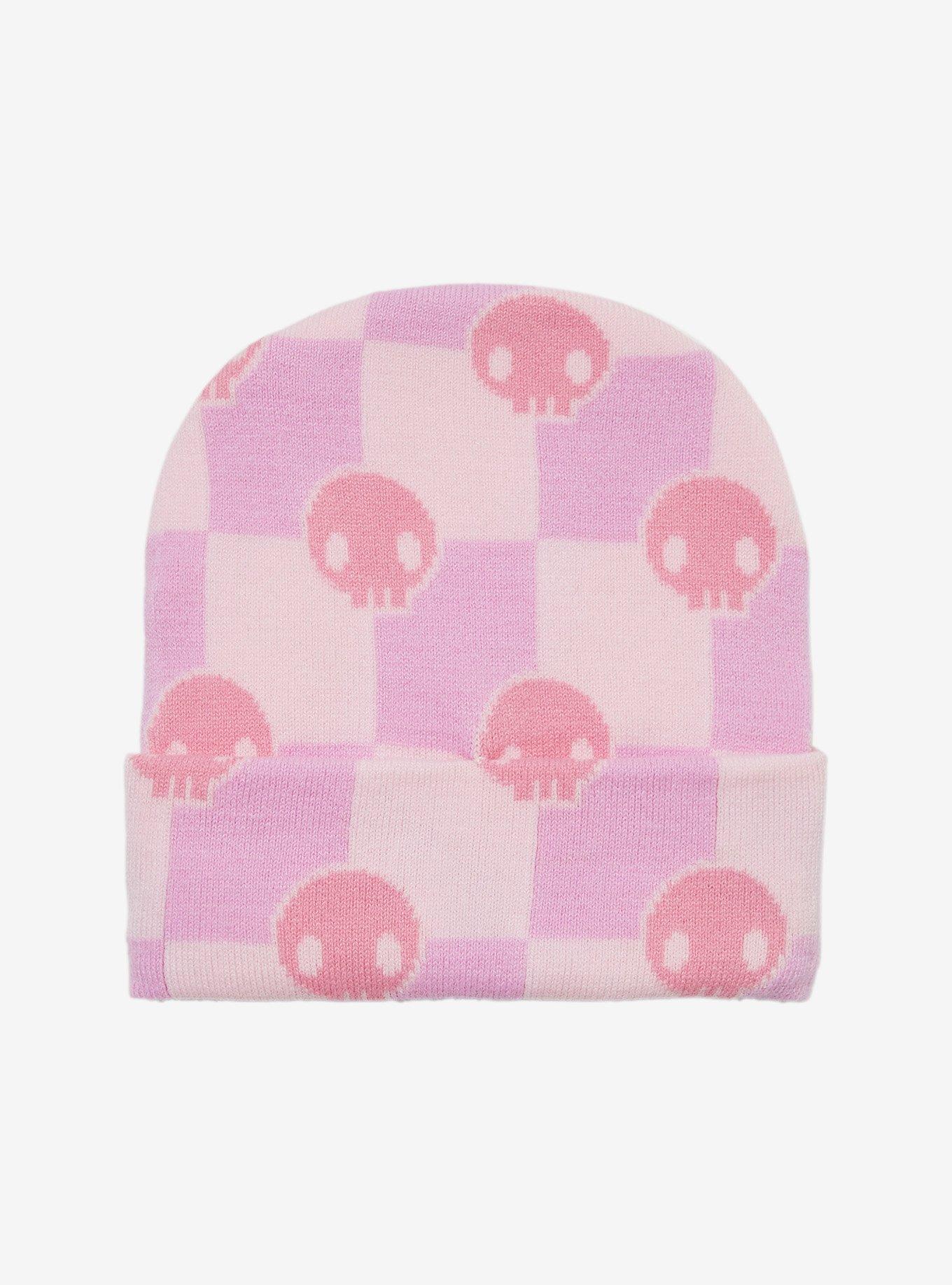 Sanrio Kuromi Skull Checkered Beanie, , hi-res