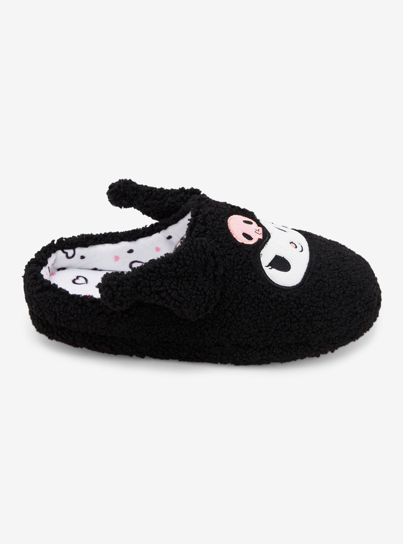 Sanrio Kuromi Figural Women's Sherpa Slippers &mdash; BoxLunch Exclusive, BLACK, alternate