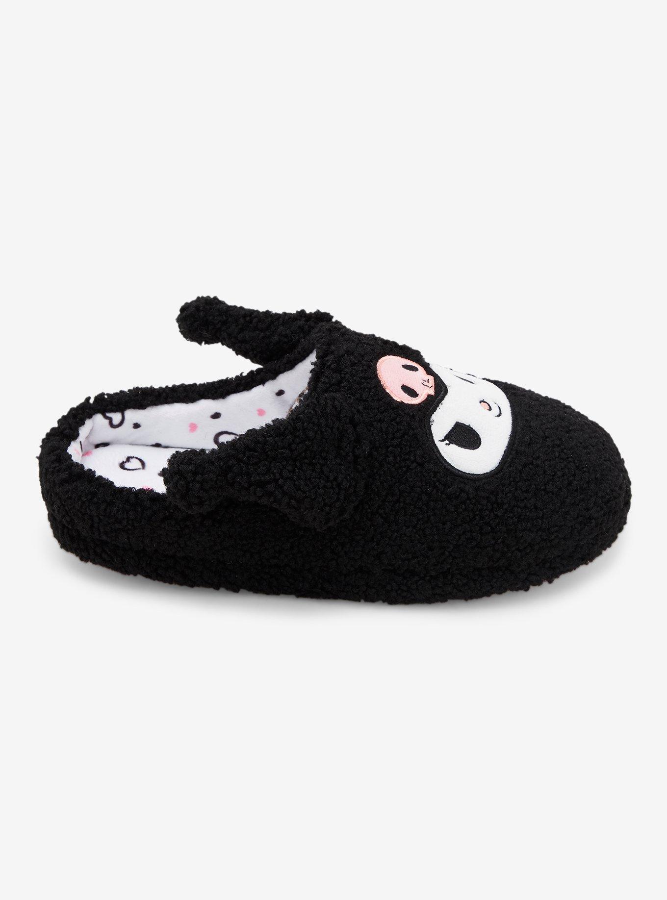 Sanrio Kuromi Figural Women's Sherpa Slippers — BoxLunch Exclusive, BLACK, alternate