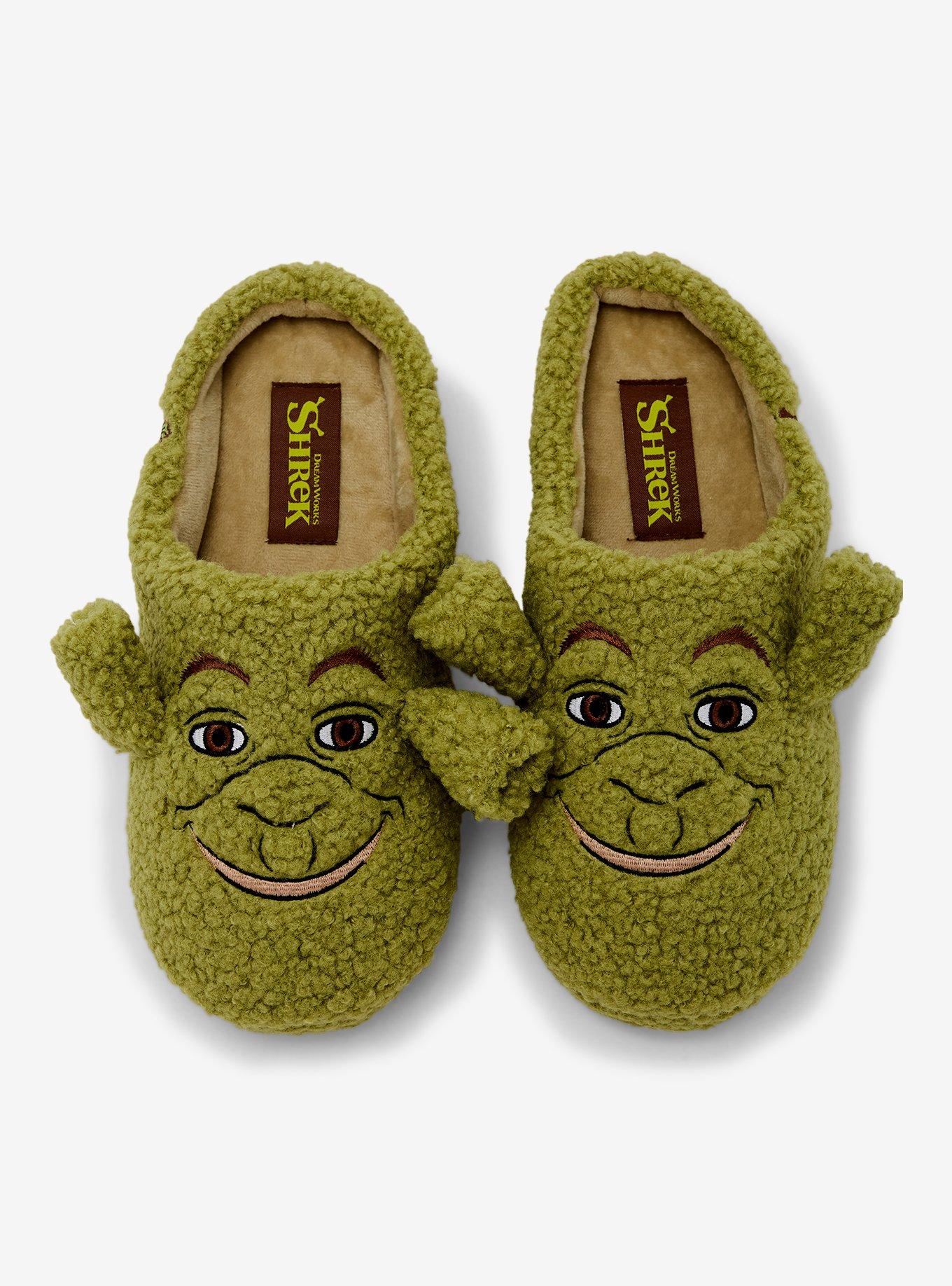 DreamWorks Shrek Figural Men's Sherpa Slippers &mdash; BoxLunch Exclusive, GREEN, alternate