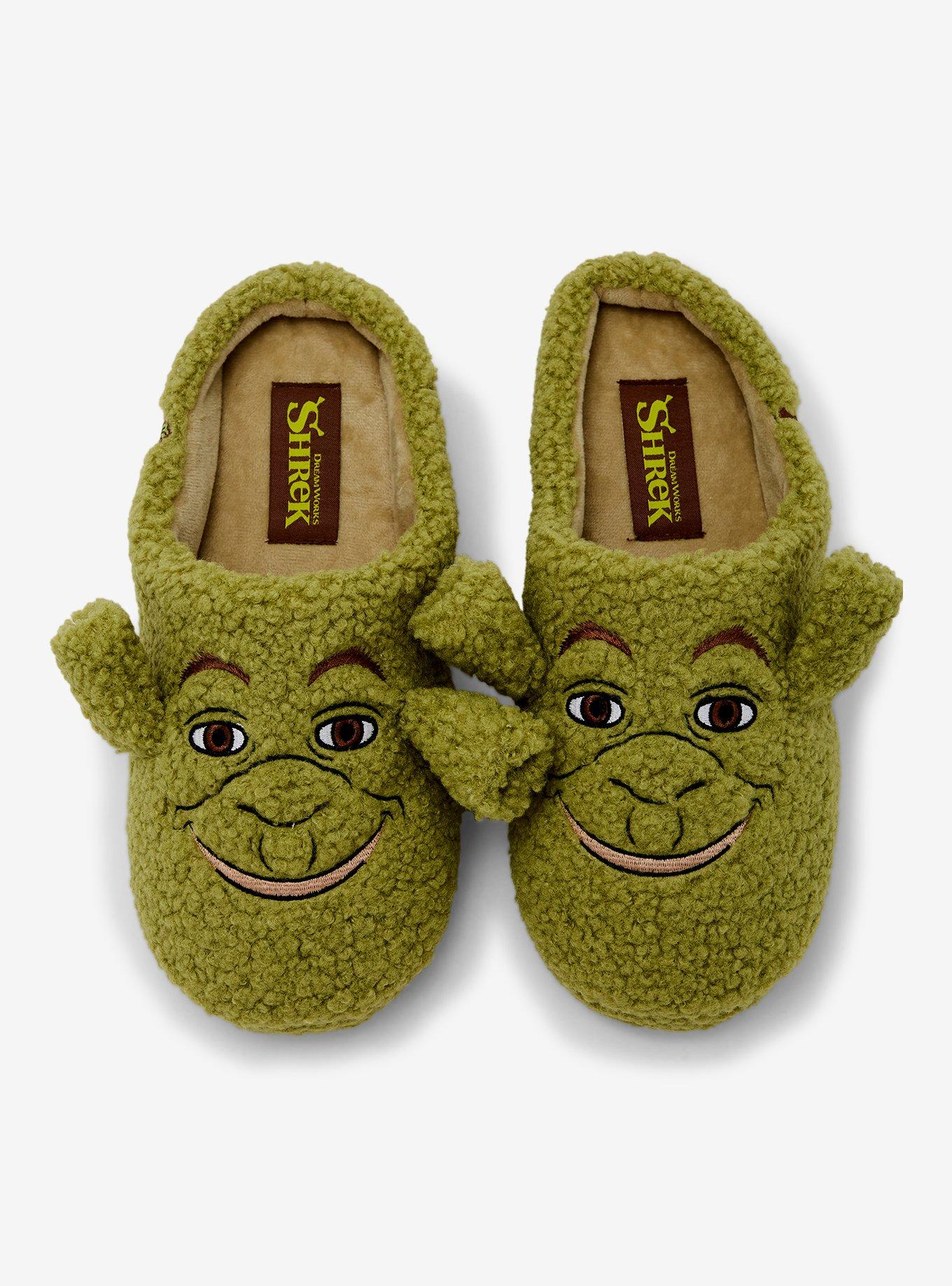 DreamWorks Shrek Figural Men's Sherpa Slippers — BoxLunch Exclusive, , hi-res