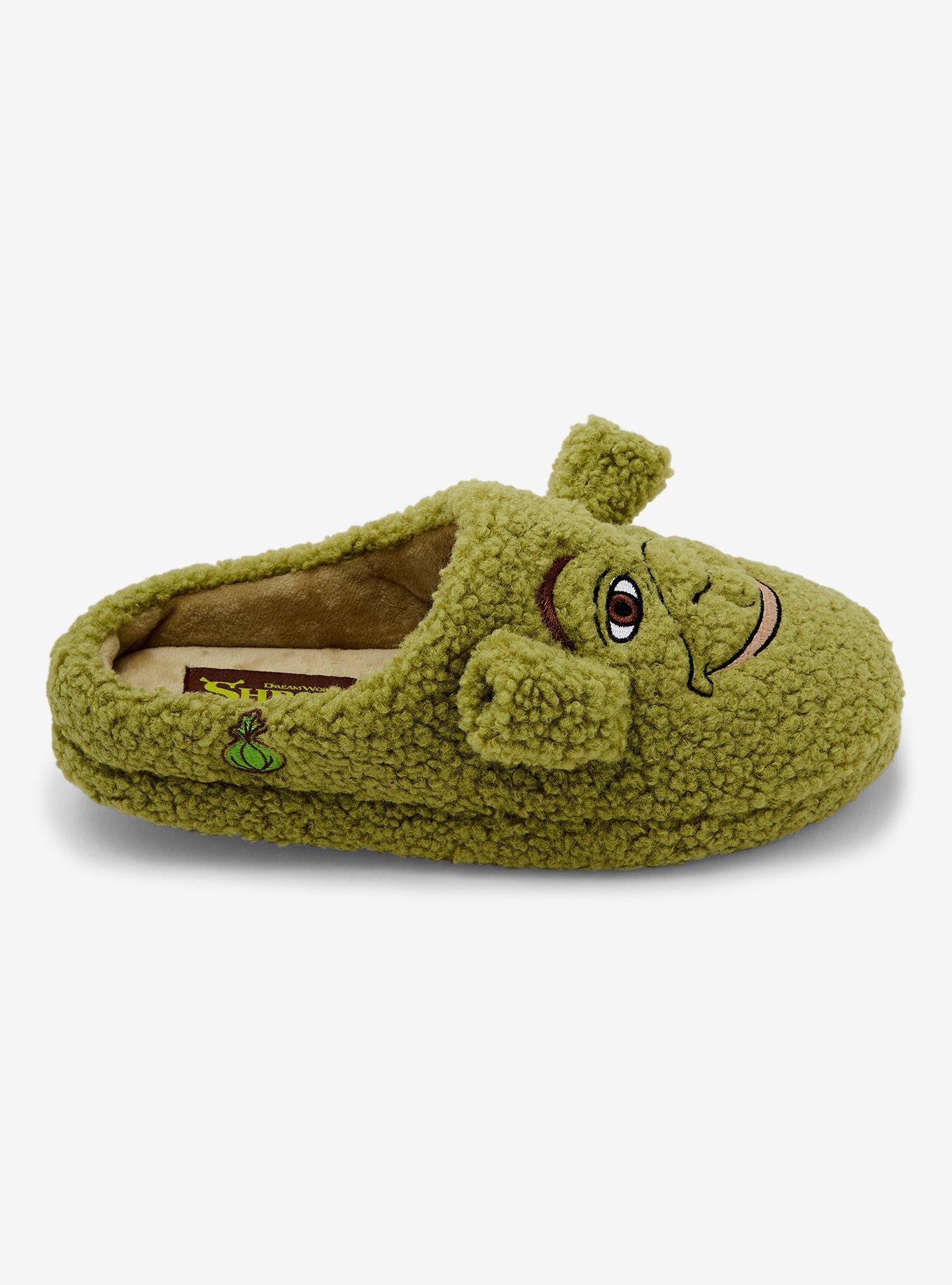 DreamWorks Shrek Figural Men's Sherpa Slippers &mdash; BoxLunch Exclusive, GREEN, alternate