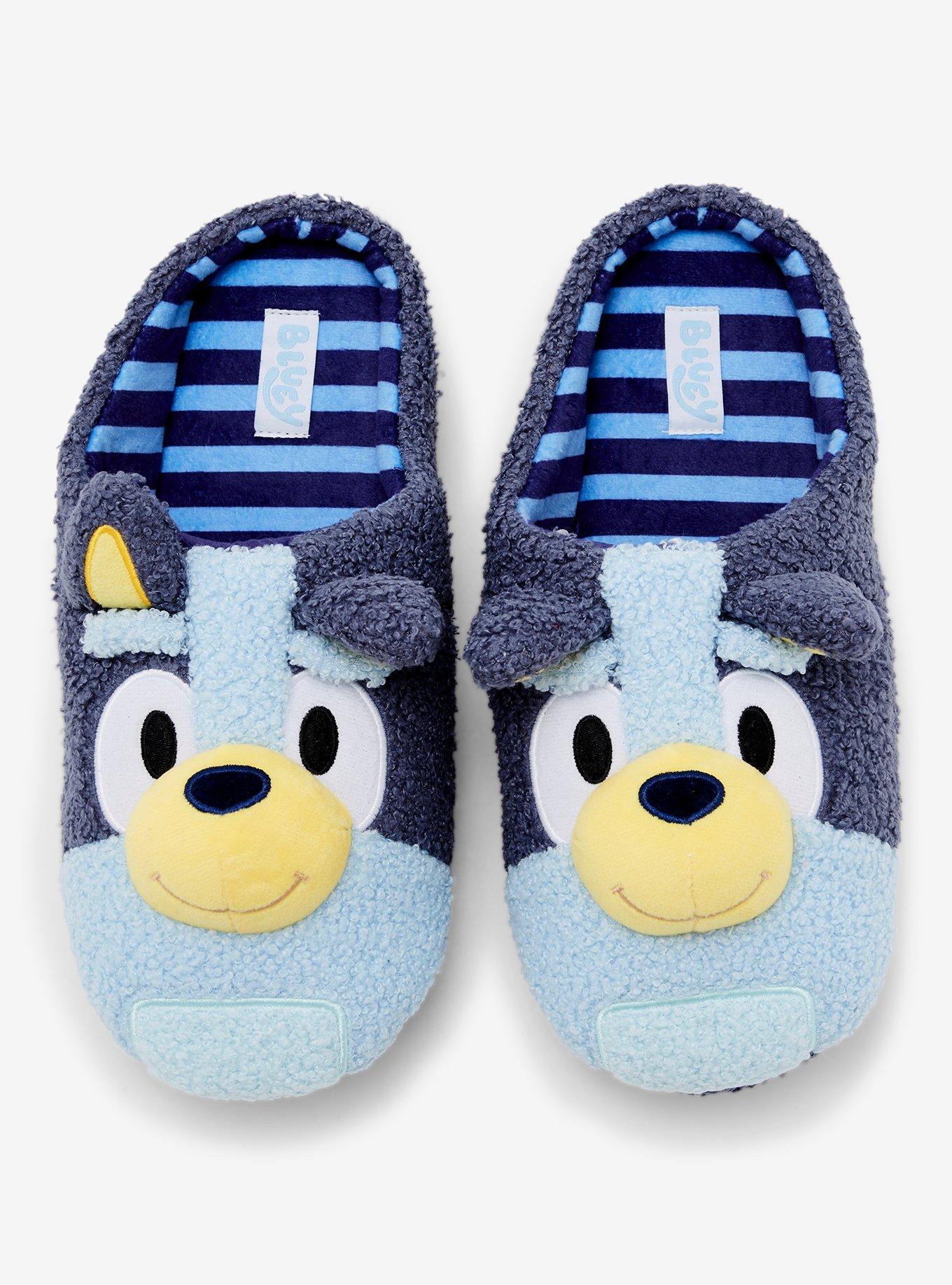 Bluey Figural Sherpa Men's Slippers &mdash; BoxLunch Exclusive, BLUE, alternate