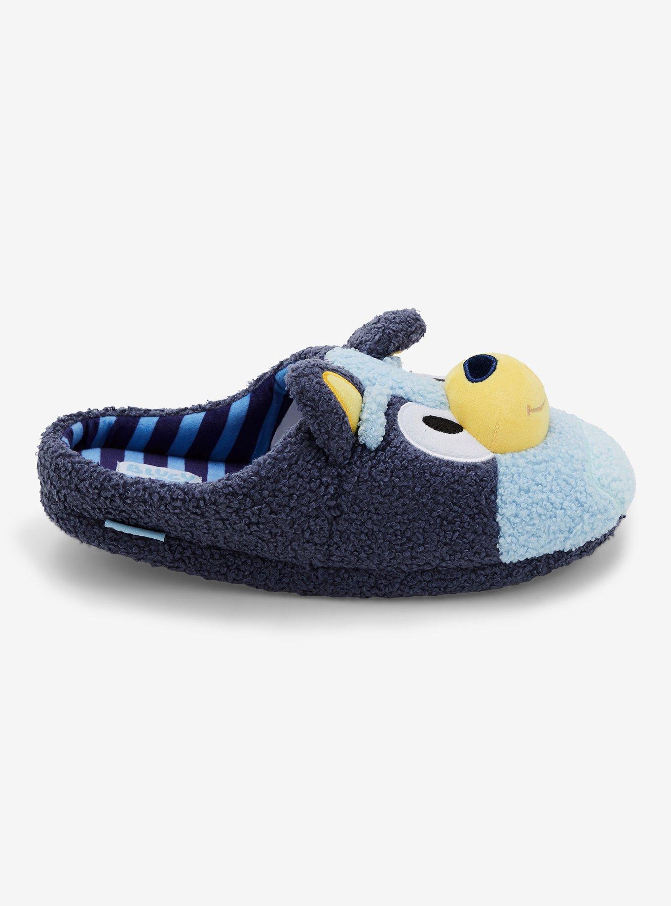 Bluey Figural Sherpa Men's Slippers &mdash; BoxLunch Exclusive, BLUE, alternate