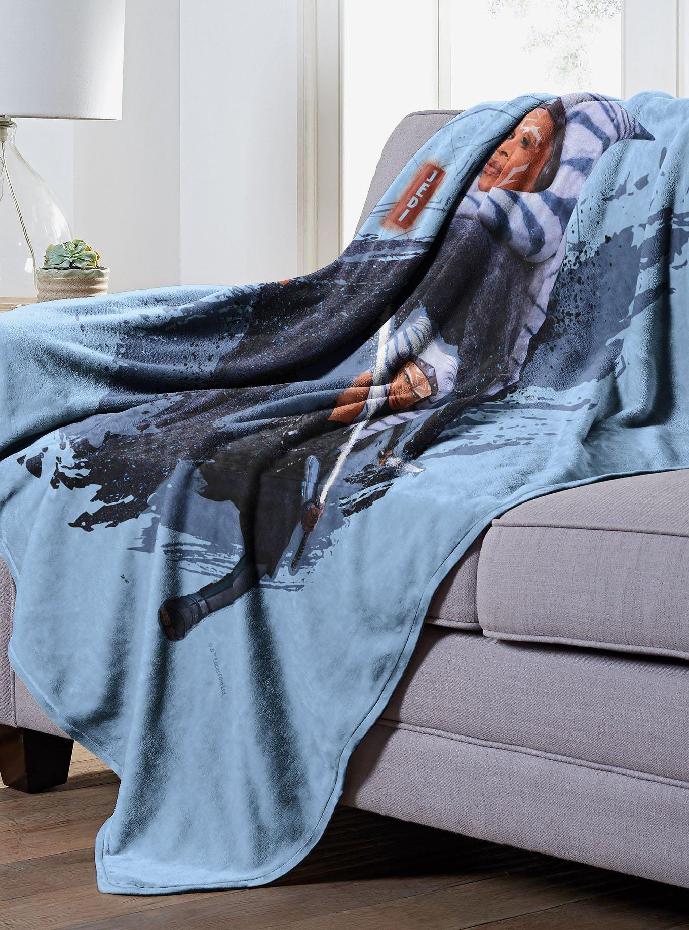 Star Wars Ahsoka Twin Saber Brushstroke Silk Touch Blanket, , hi-res
