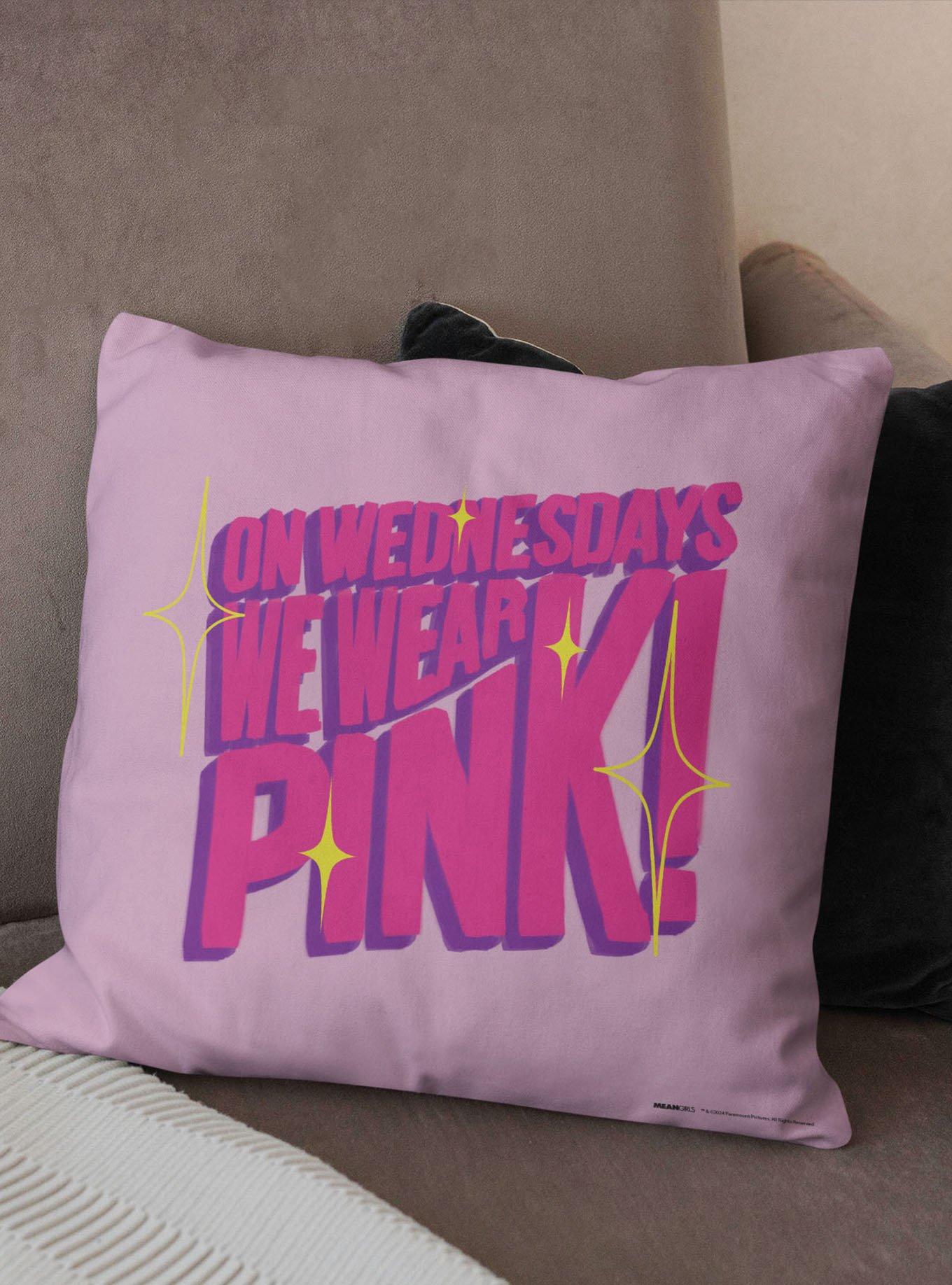 Mean Girls We Wear Pink Printed Throw Pillow, , hi-res