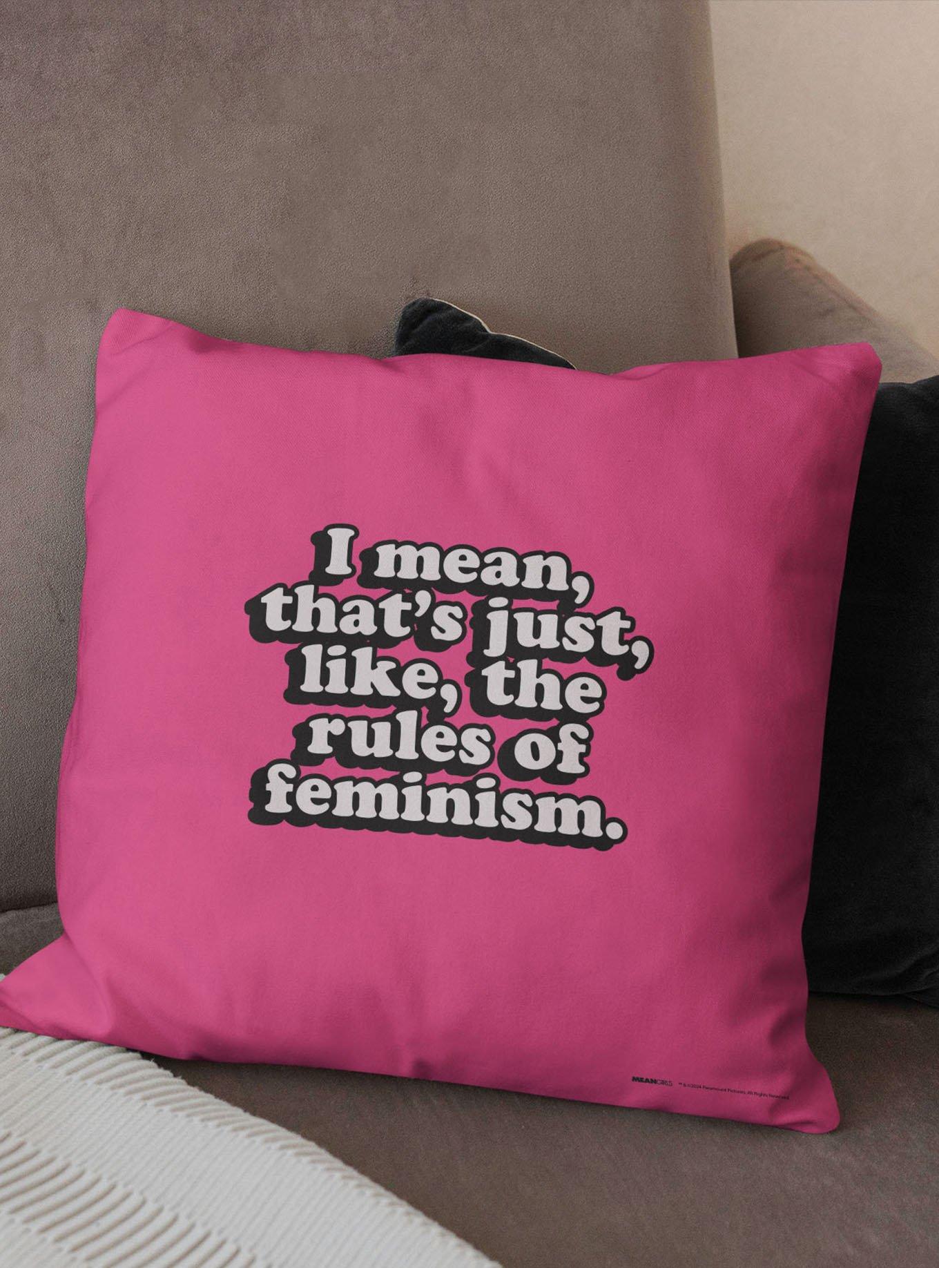 Mean Girls Rules Of Feminism Printed Throw Pillow, , hi-res