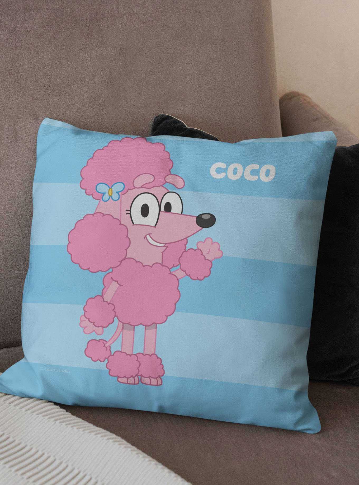 Bluey Roll Call Coco Printed Throw Pillow, , hi-res