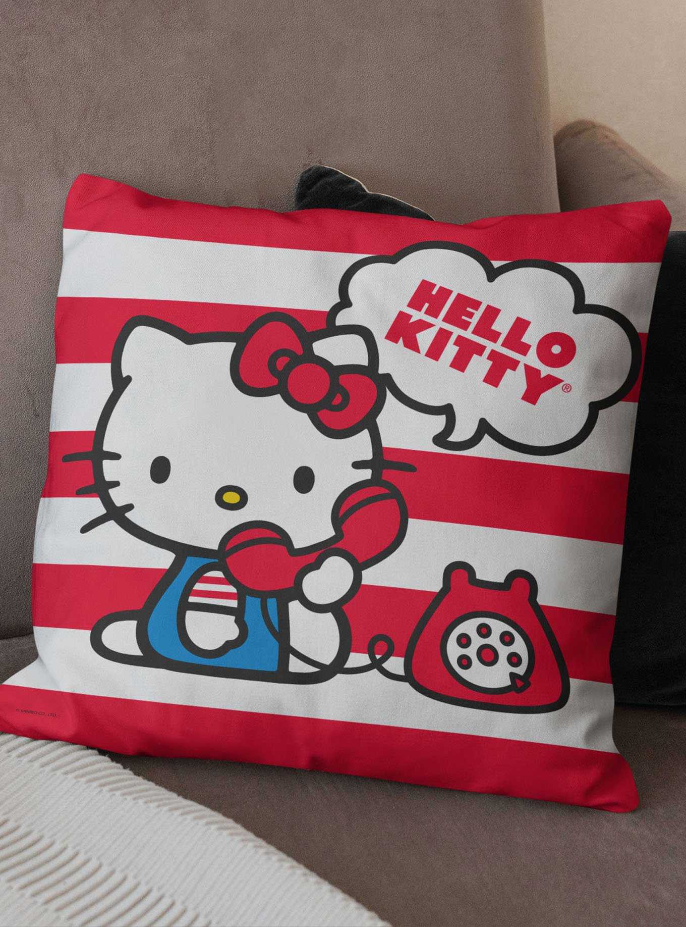 Hello Kitty Retro Chat Printed Throw Pillow, , hi-res