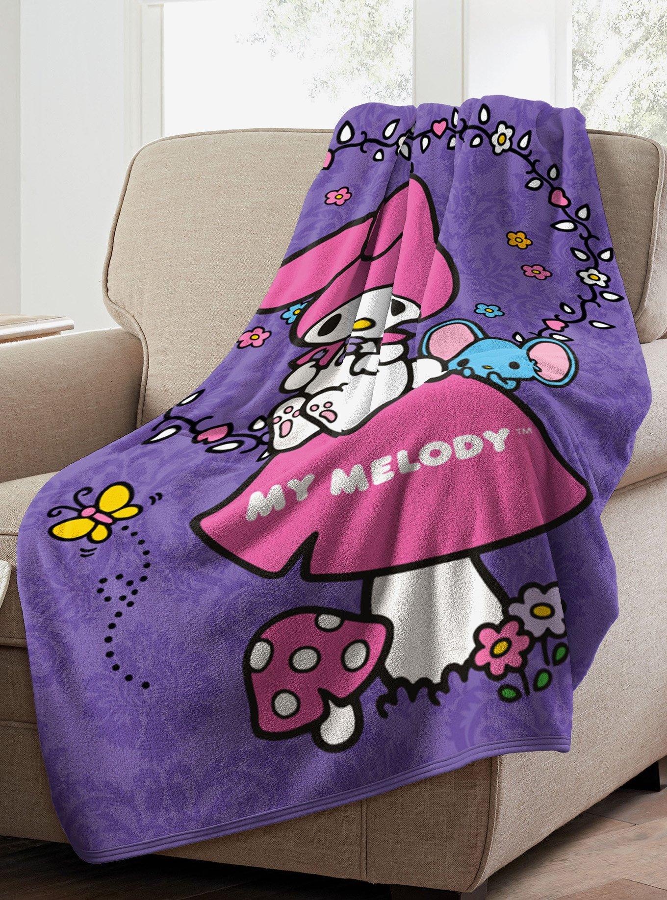 My Melody Lavender Petals Micro Raschel Blanket, , hi-res