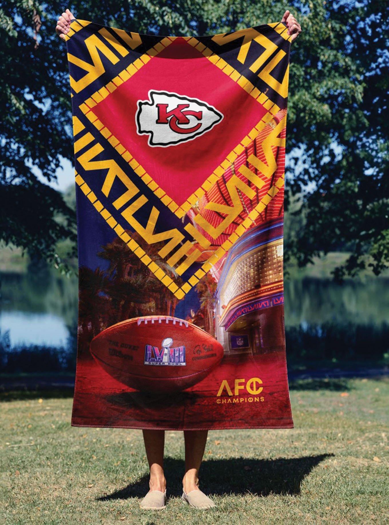 NFL Chiefs SB58 Arrival Participant Printed Beach Towel, , alternate