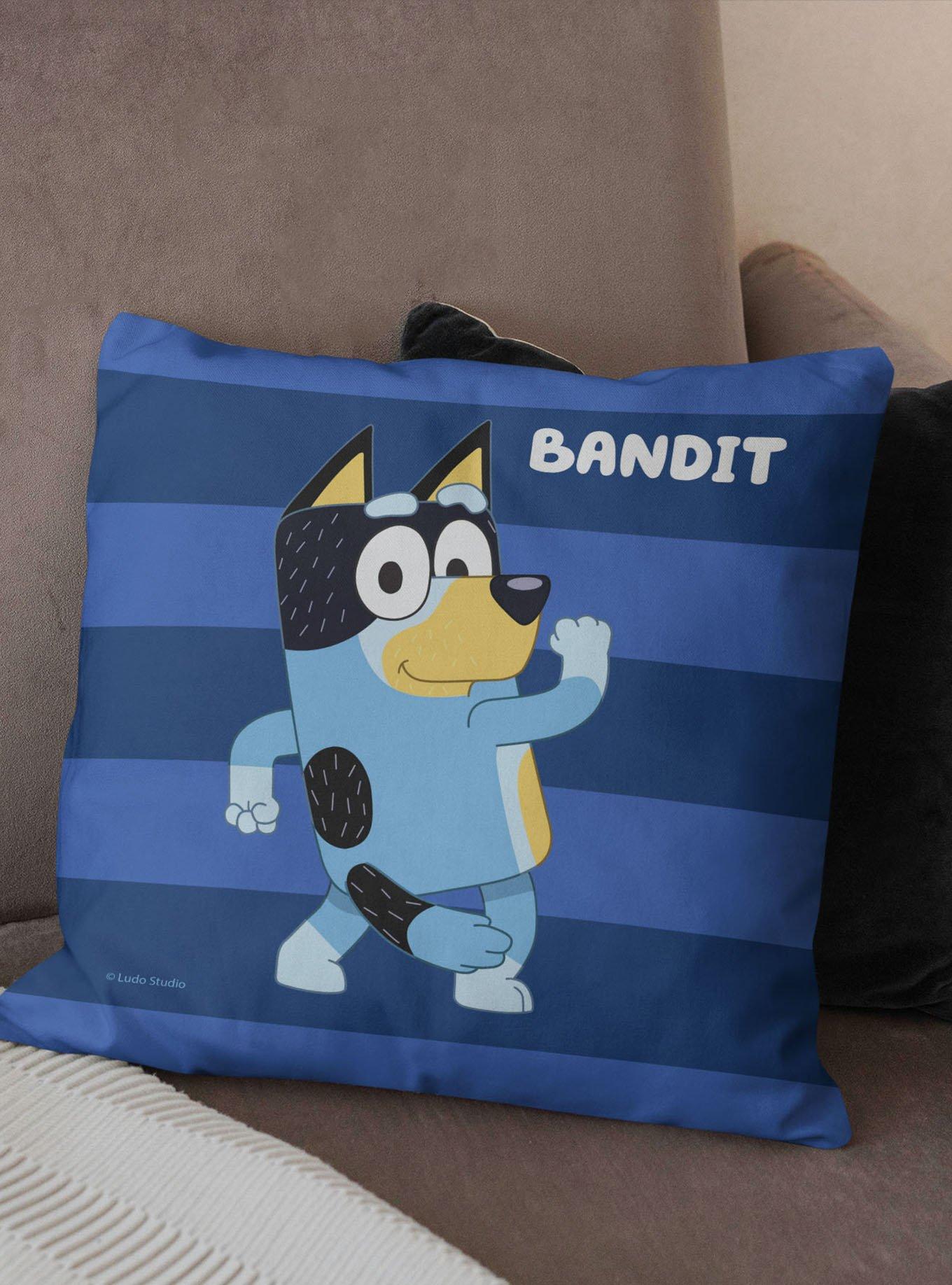 Bluey Roll Call Bandit Printed Throw Pillow, , hi-res