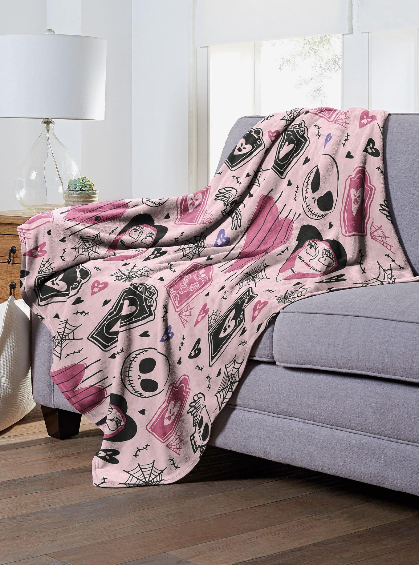 Disney Nightmare Before Christmas Valentines Pattern Silk Touch Blanket, , alternate