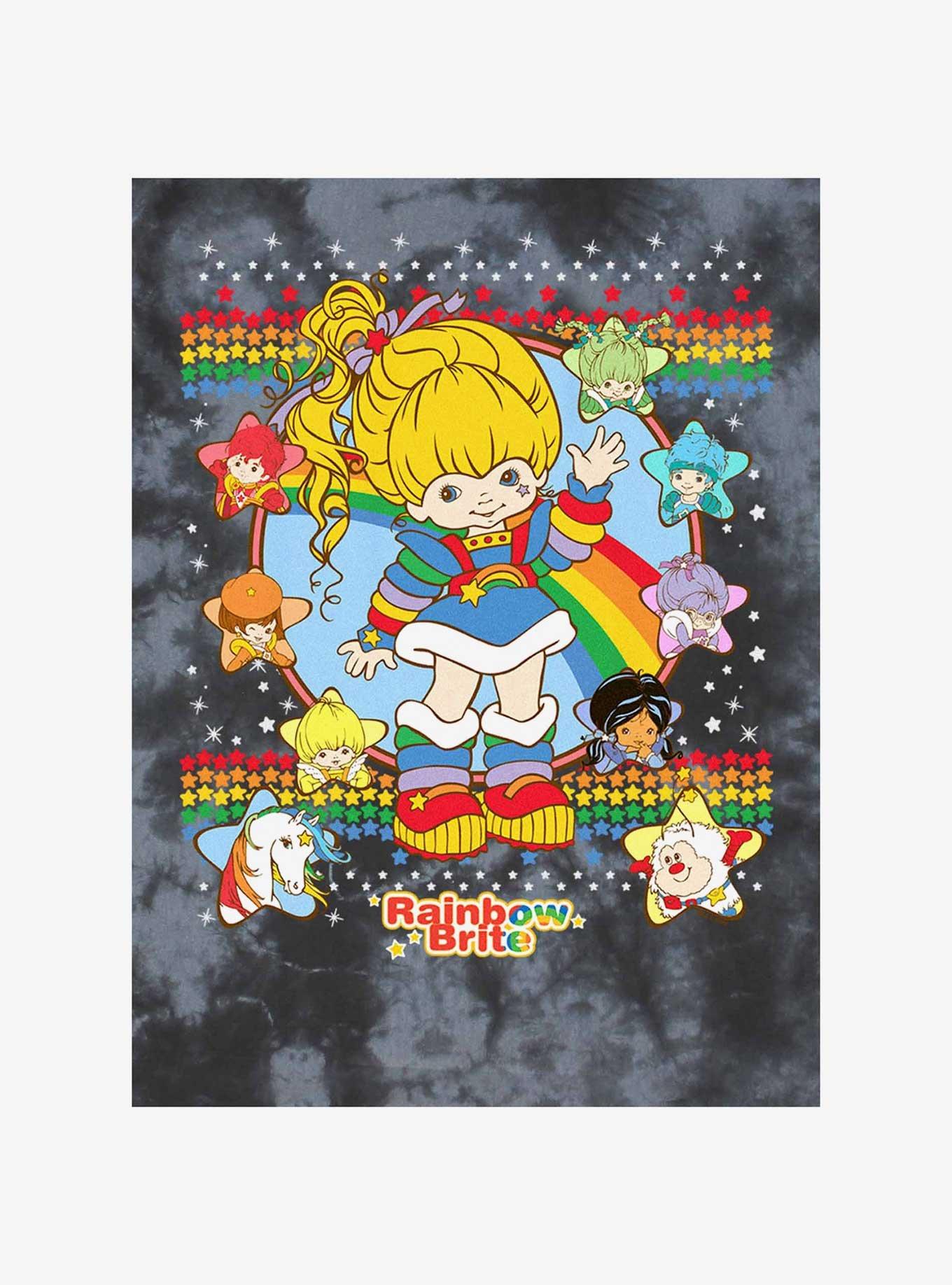 Rainbow Brite Sweater Rainbows Tie-Dye Girls Crop T-Shirt, , hi-res