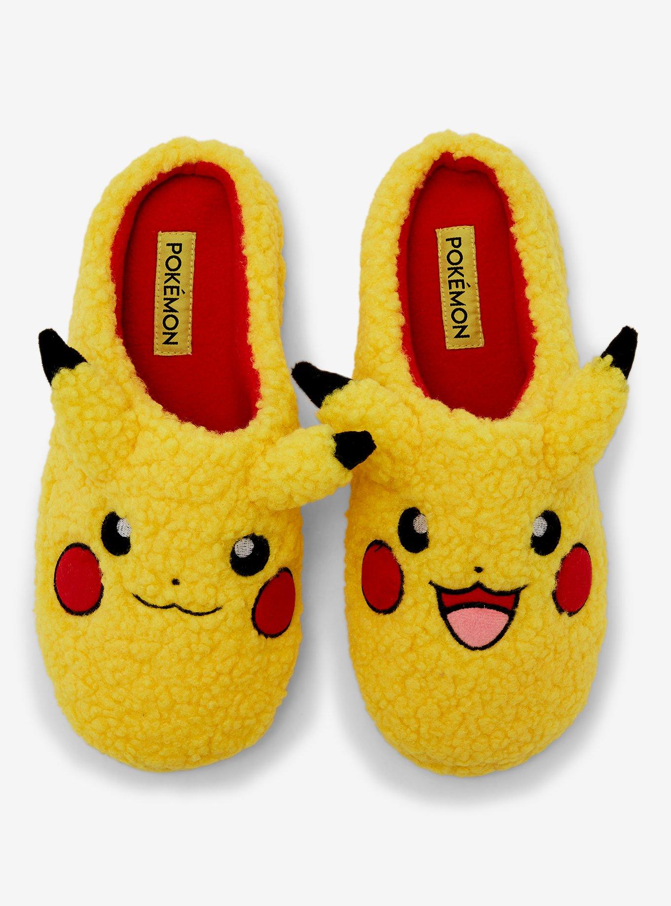 Pokémon Pikachu Figural Men's Sherpa Slippers — BoxLunch Exclusive, BRIGHT YELLOW, alternate