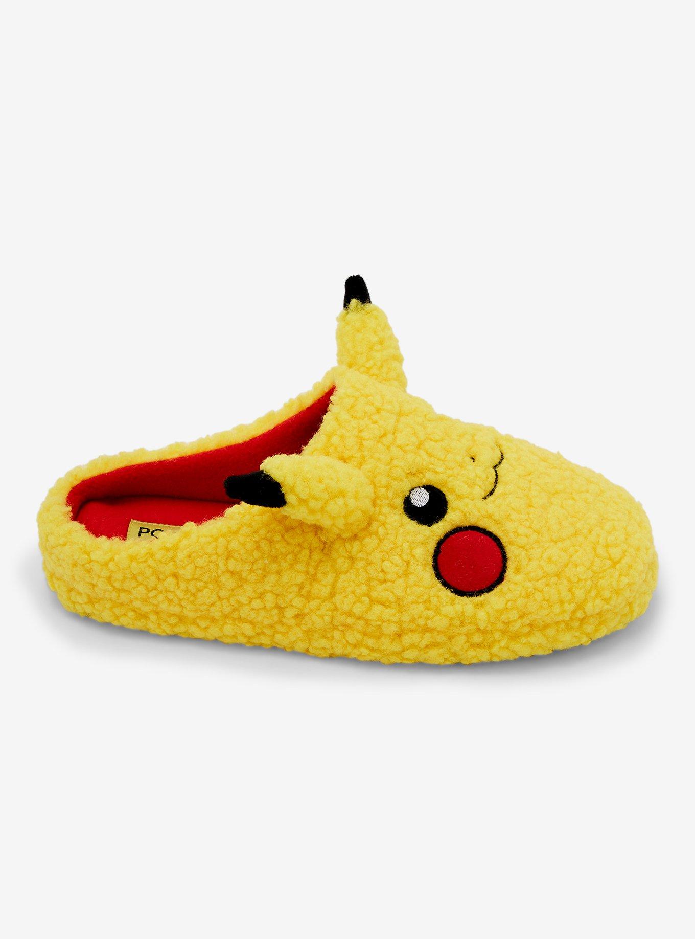 Pokémon Pikachu Figural Men's Sherpa Slippers — BoxLunch Exclusive, BRIGHT YELLOW, alternate