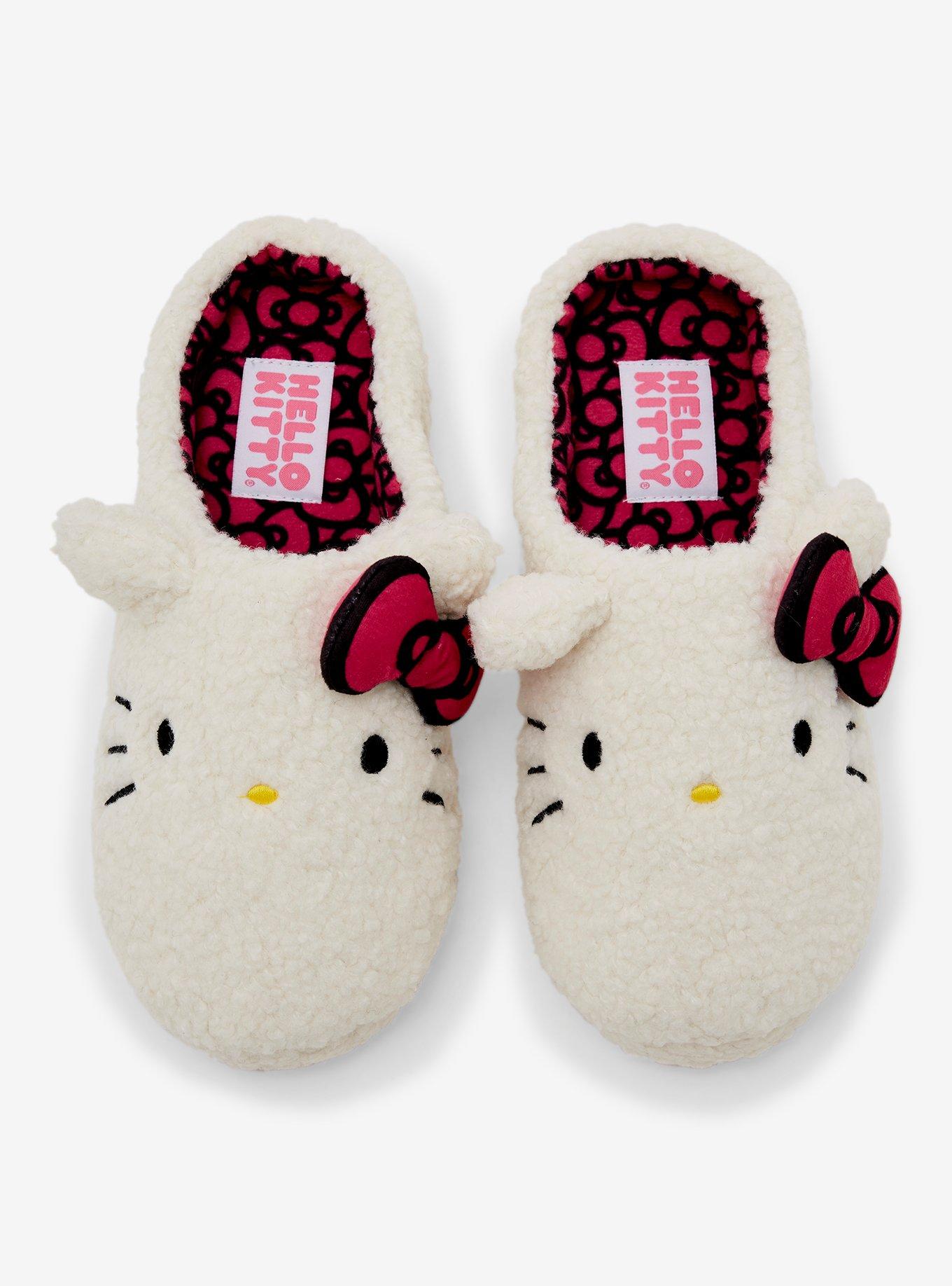 Sanrio Hello Kitty Figural Women's Sherpa Slippers — BoxLunch Exclusive, BRIGHT WHITE, alternate