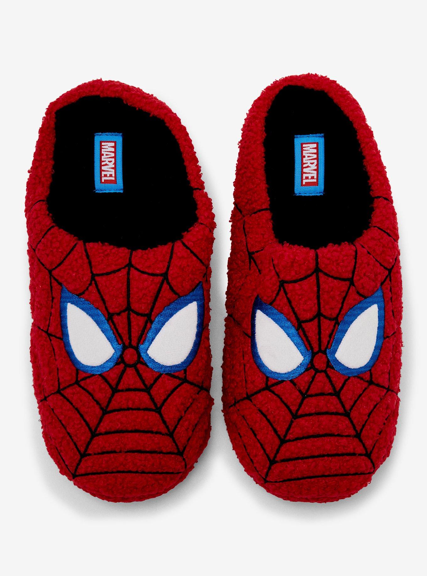 Marvel Spider-Man Mask Men's Sherpa Slippers — BoxLunch Exclusive
