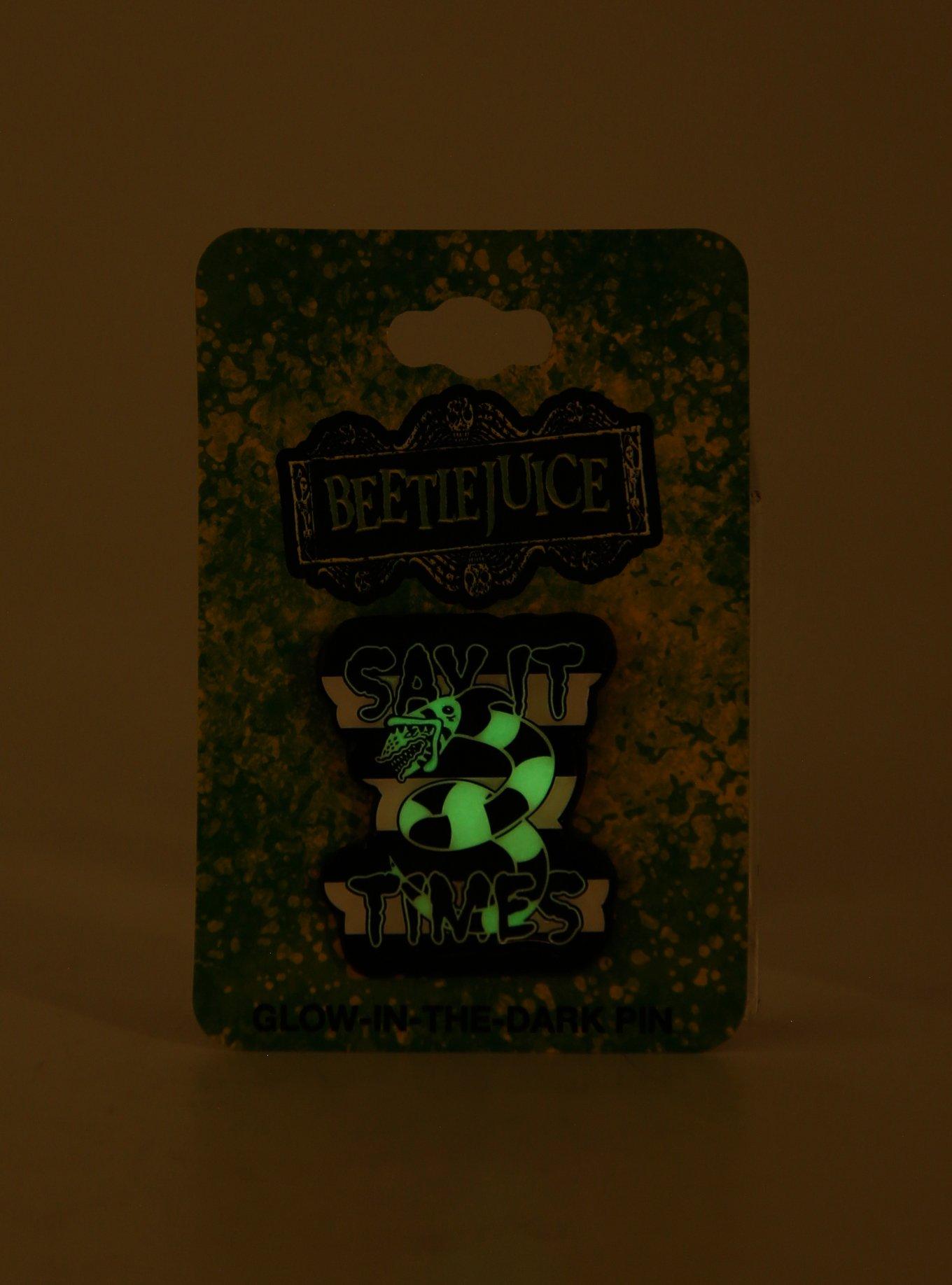 Beetlejuice Sandworm Say It 3 Times Glow-in-the-Dark Enamel Pin — BoxLunch Exclusive, , alternate