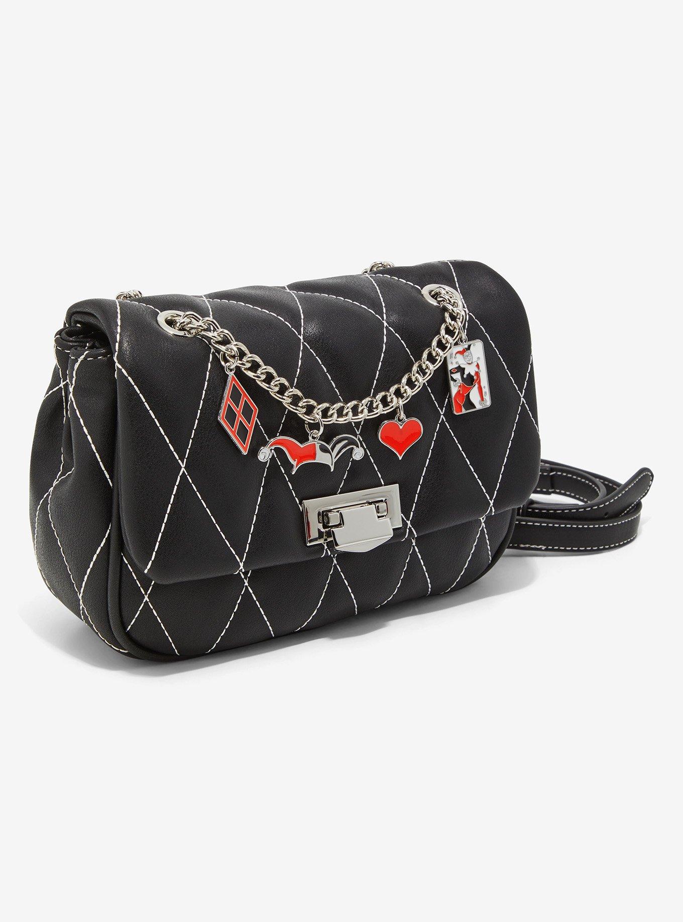 DC Comics Batman Harley Quinn Quilted Crossbody Bag &mdash; BoxLunch Exclusive, , alternate