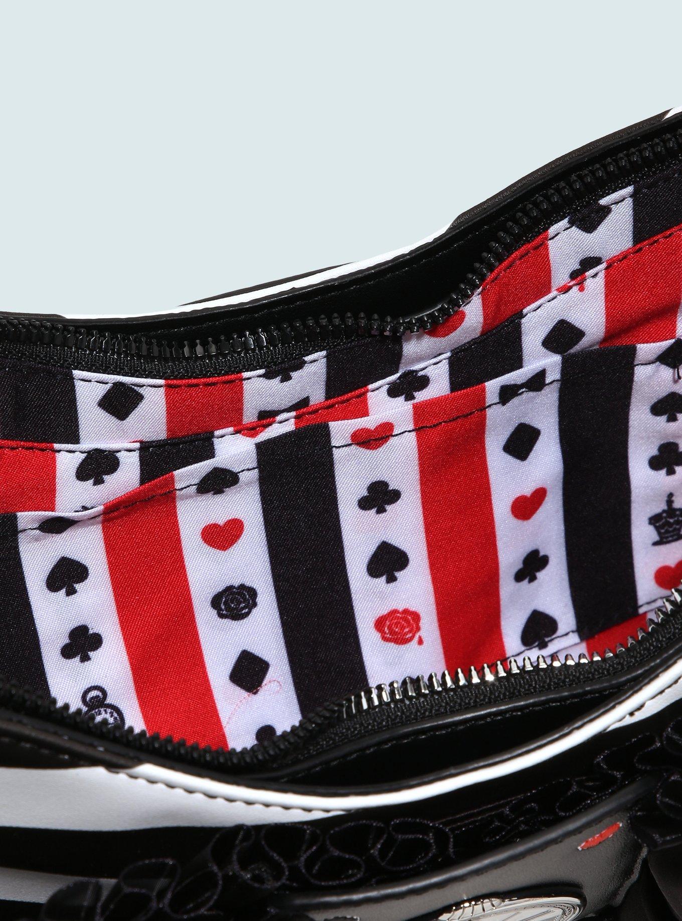 Her Universe Disney Alice In Wonderland Stripe Bow Shoulder Bag, , alternate