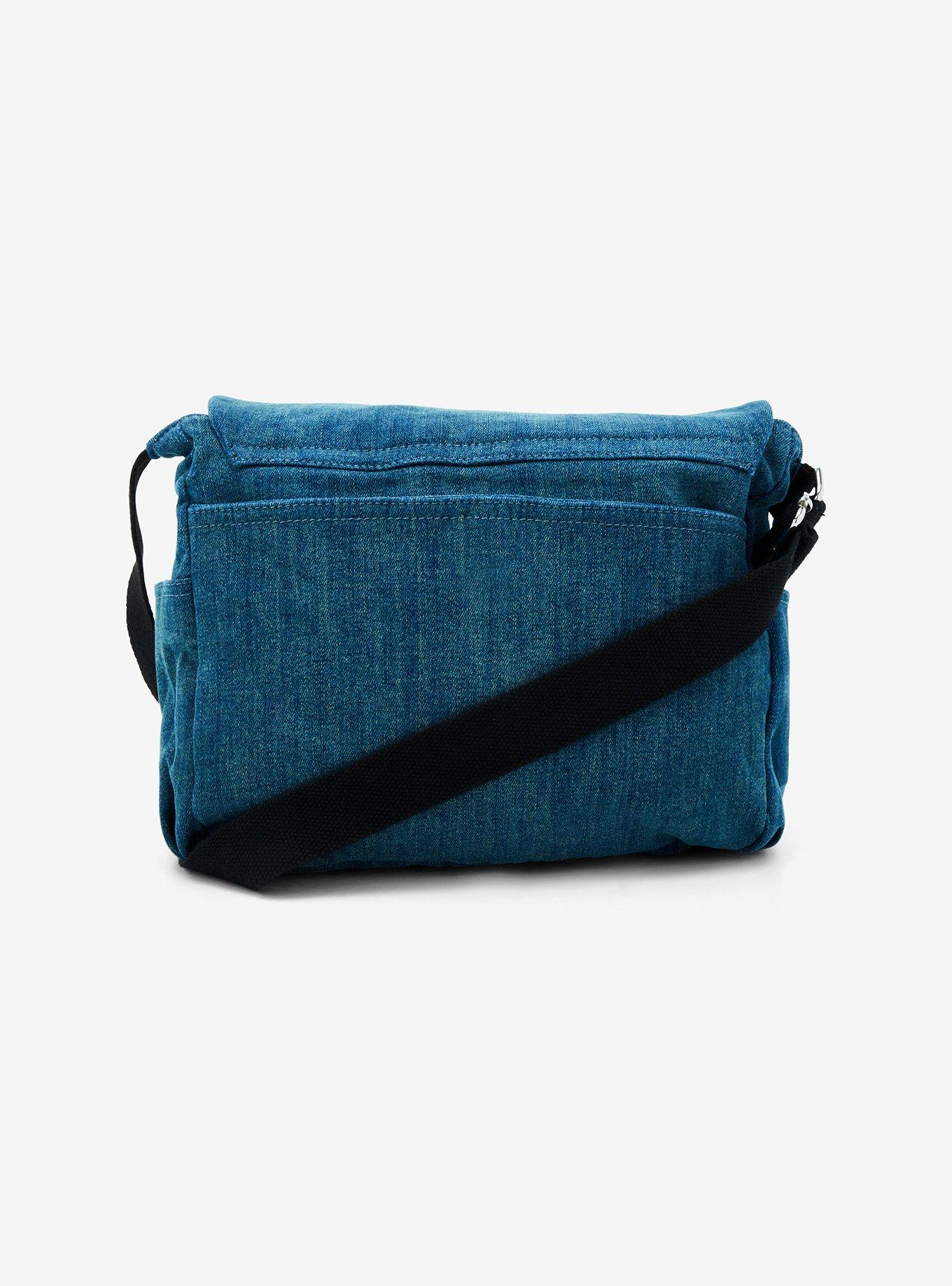 Blue Denim Star Patch Messenger Bag Hot Topic Exclusive, , alternate