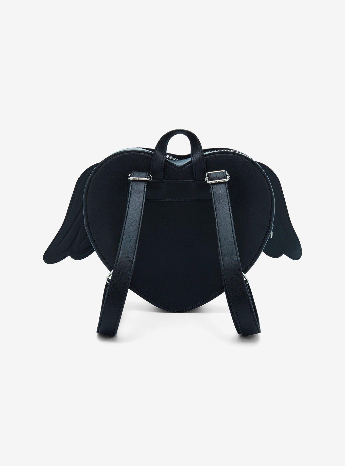 Black Angel Wing Heart Backpack