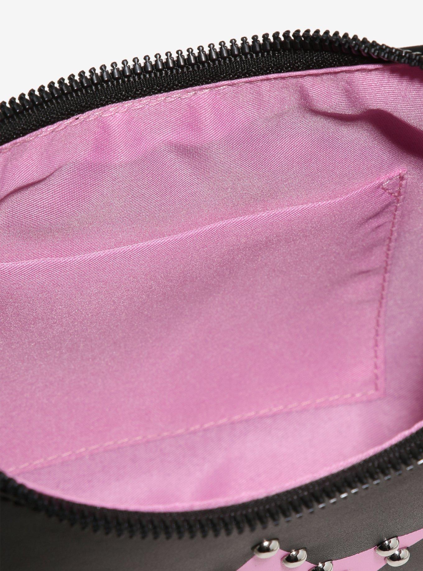 Black Pink Studded Star Shoulder Bag, , alternate