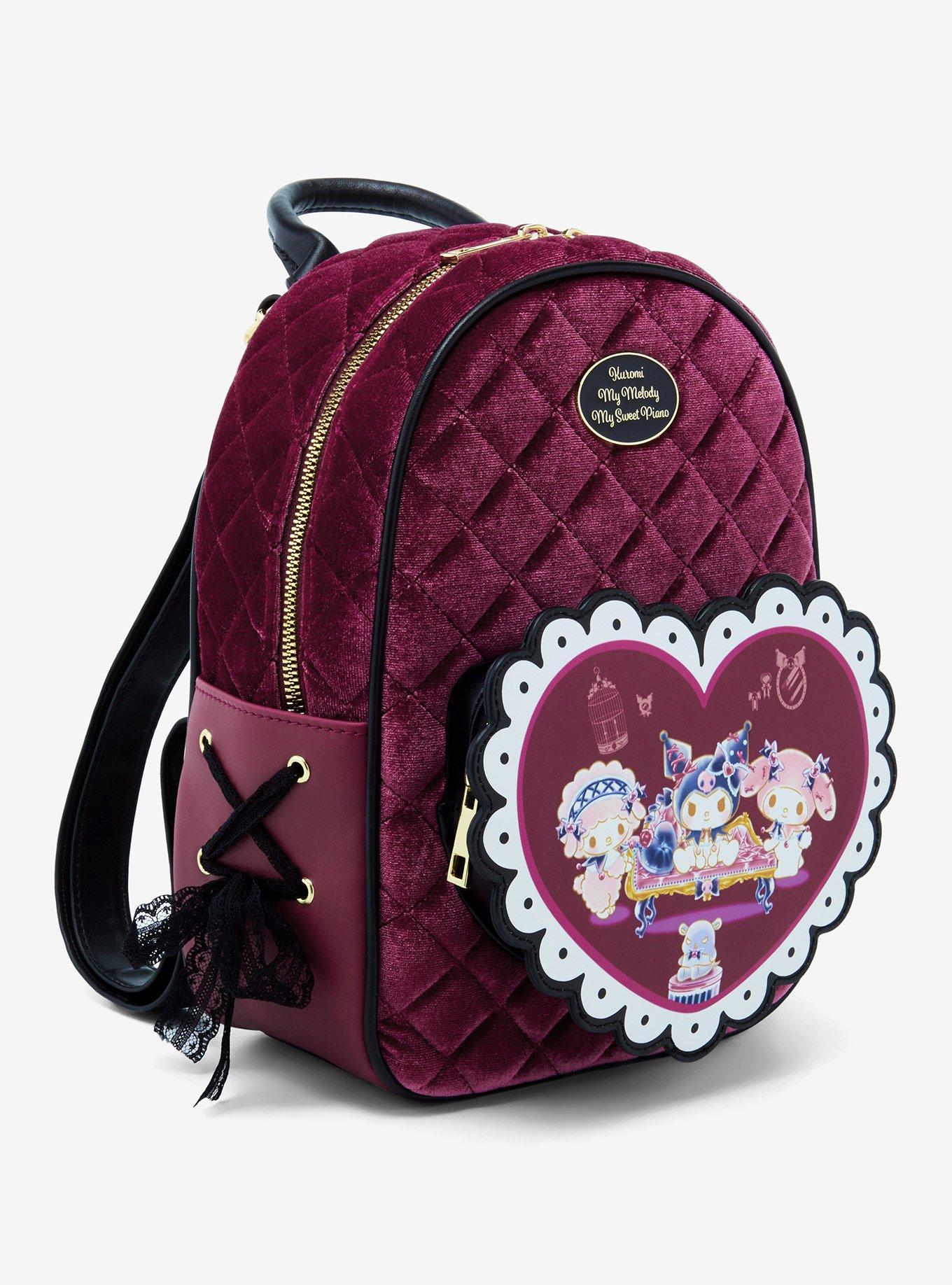 Her Universe Kuromi My Melody & My Sweet Piano Velvet Mini Backpack, , alternate