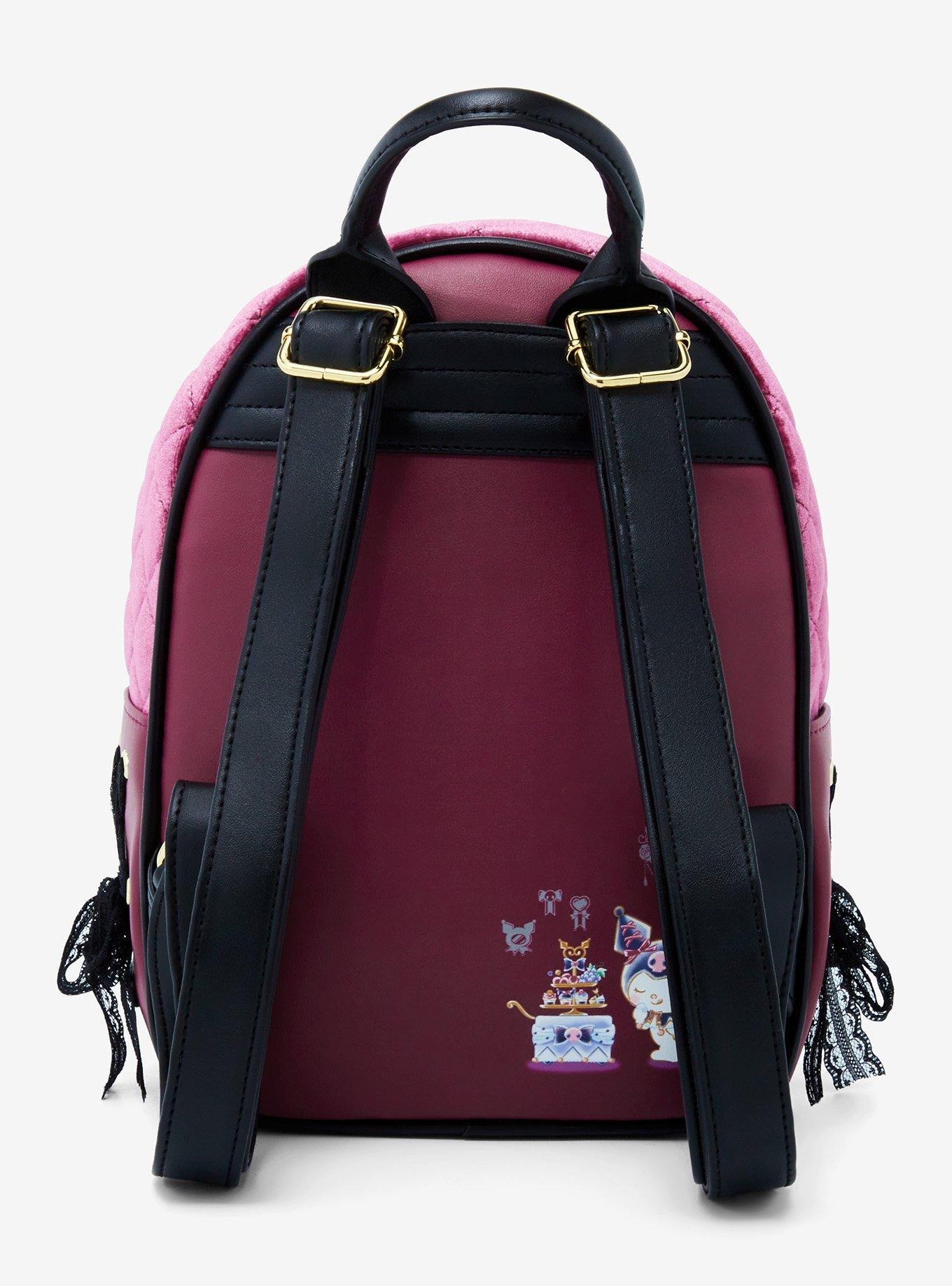 Her Universe Kuromi My Melody & My Sweet Piano Velvet Mini Backpack, , alternate
