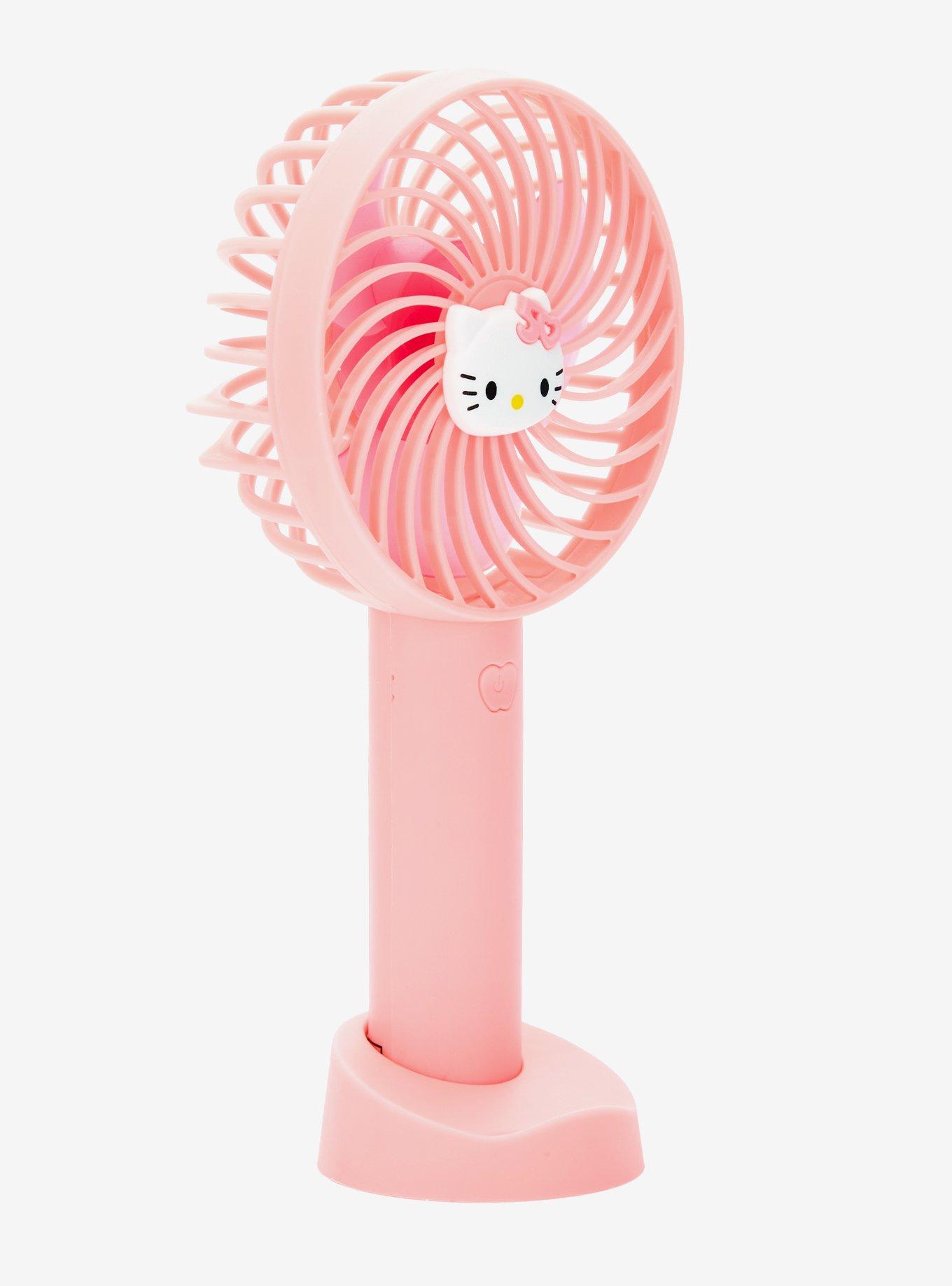 Sanrio Hello Kitty 50th Anniversary Pink Portable Fan with Tabletop Stand, , alternate