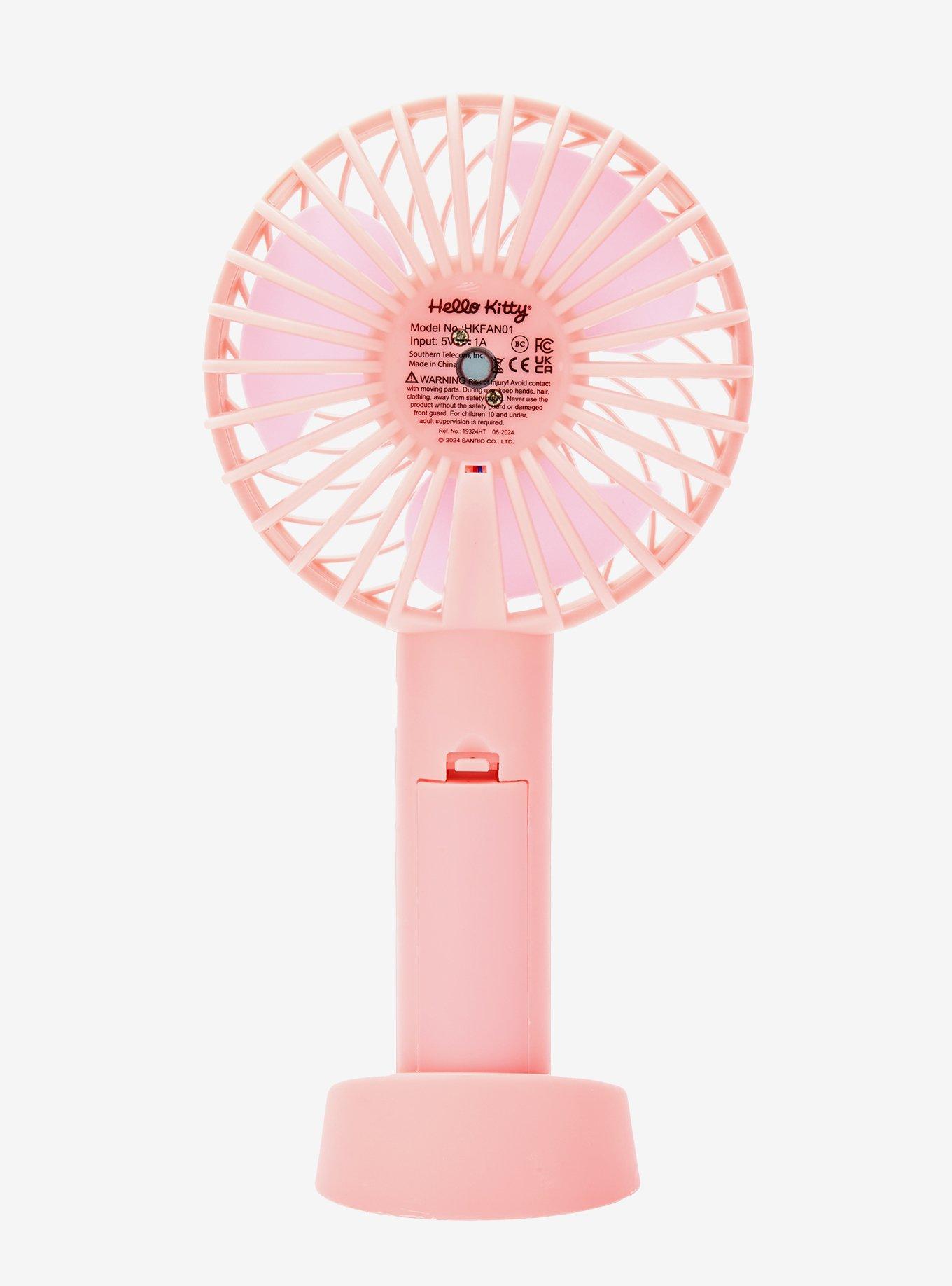 Sanrio Hello Kitty 50th Anniversary Pink Portable Fan with Tabletop Stand, , alternate