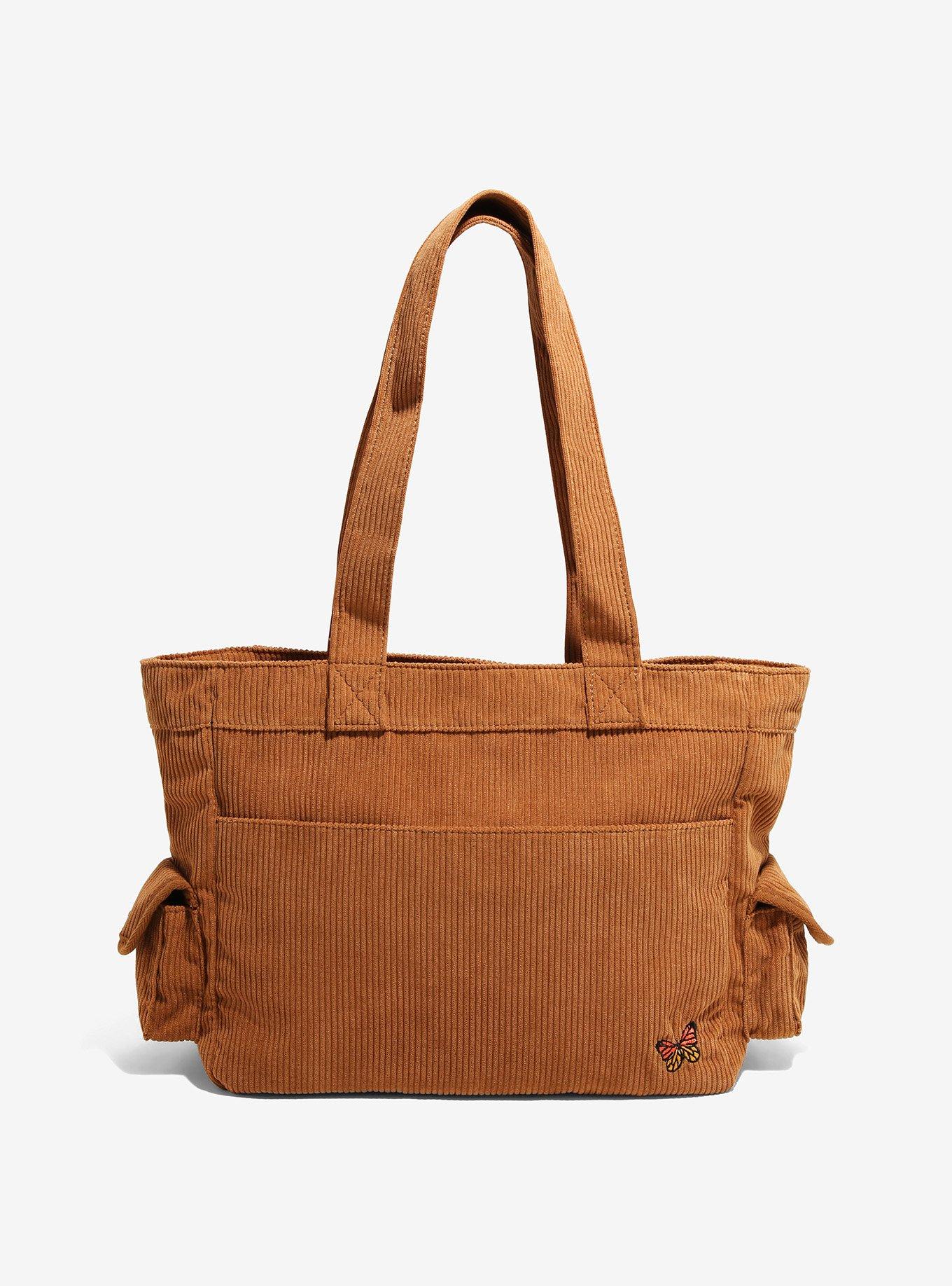 Mushroom Brown Corduroy Shoulder Bag, , alternate