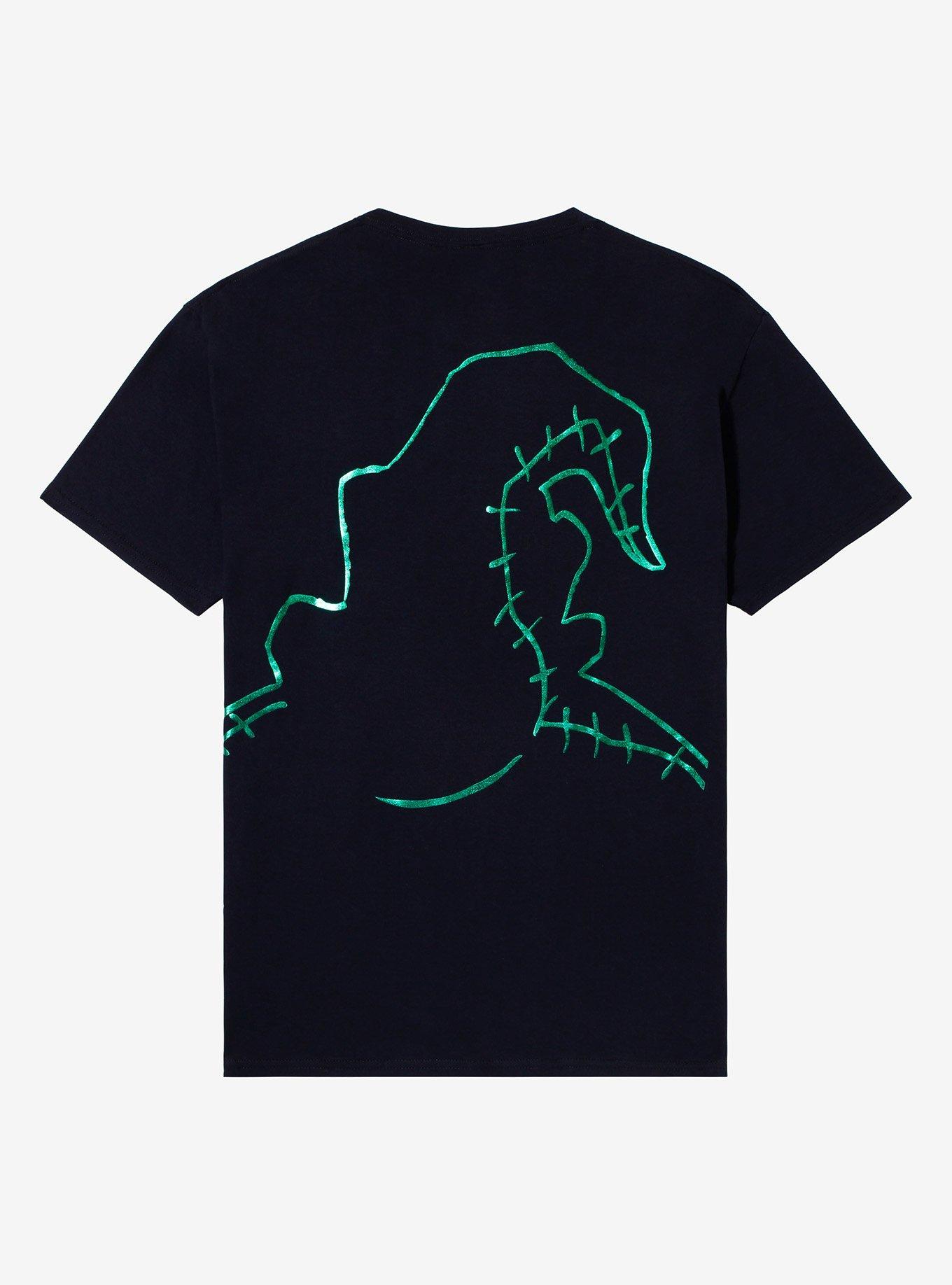 The Nightmare Before Christmas Oogie Boogie Foil Double-Sided Boyfriend Fit Girls T-Shirt, GREEN, alternate