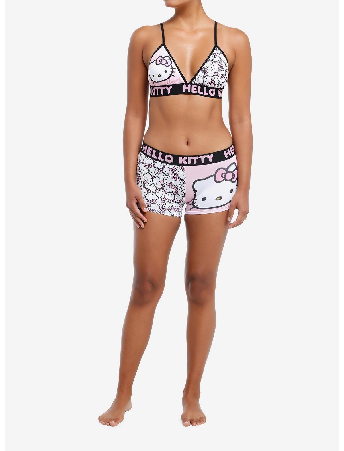 Hello Kitty Split Bra & Boyshort Panty Set, , hi-res