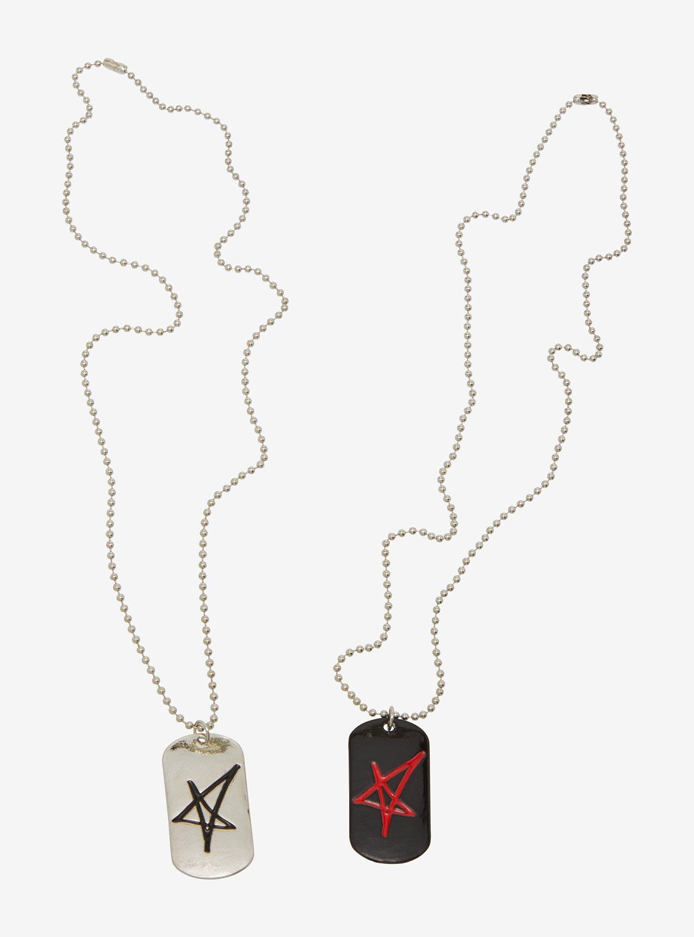 Avril Lavigne Star Dog Tag Pendant Best Friend Necklace Set, , hi-res